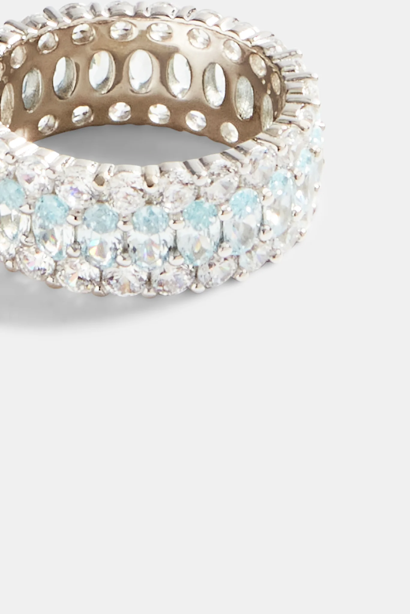 10mm 925 Blue & Clear CZ Ring - Image 3