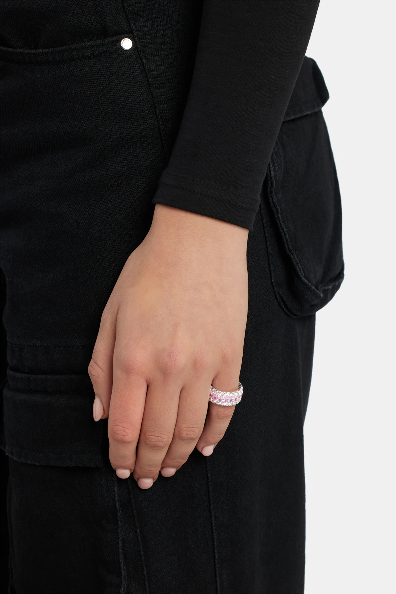 10mm 925 Pink & Clear CZ Ring - Image 2