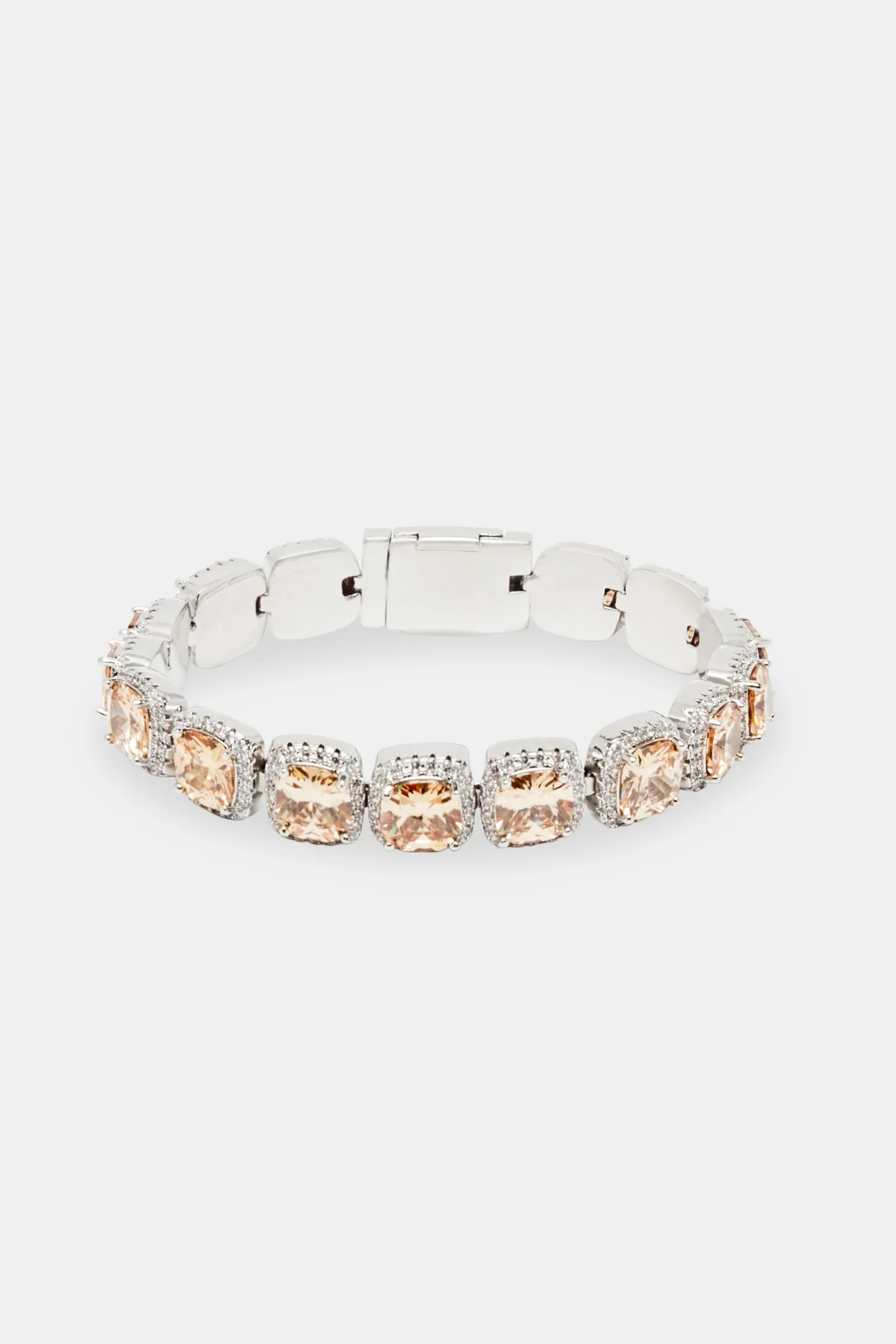 Iced Square Cluster Bracelet - Champagne - Image 2