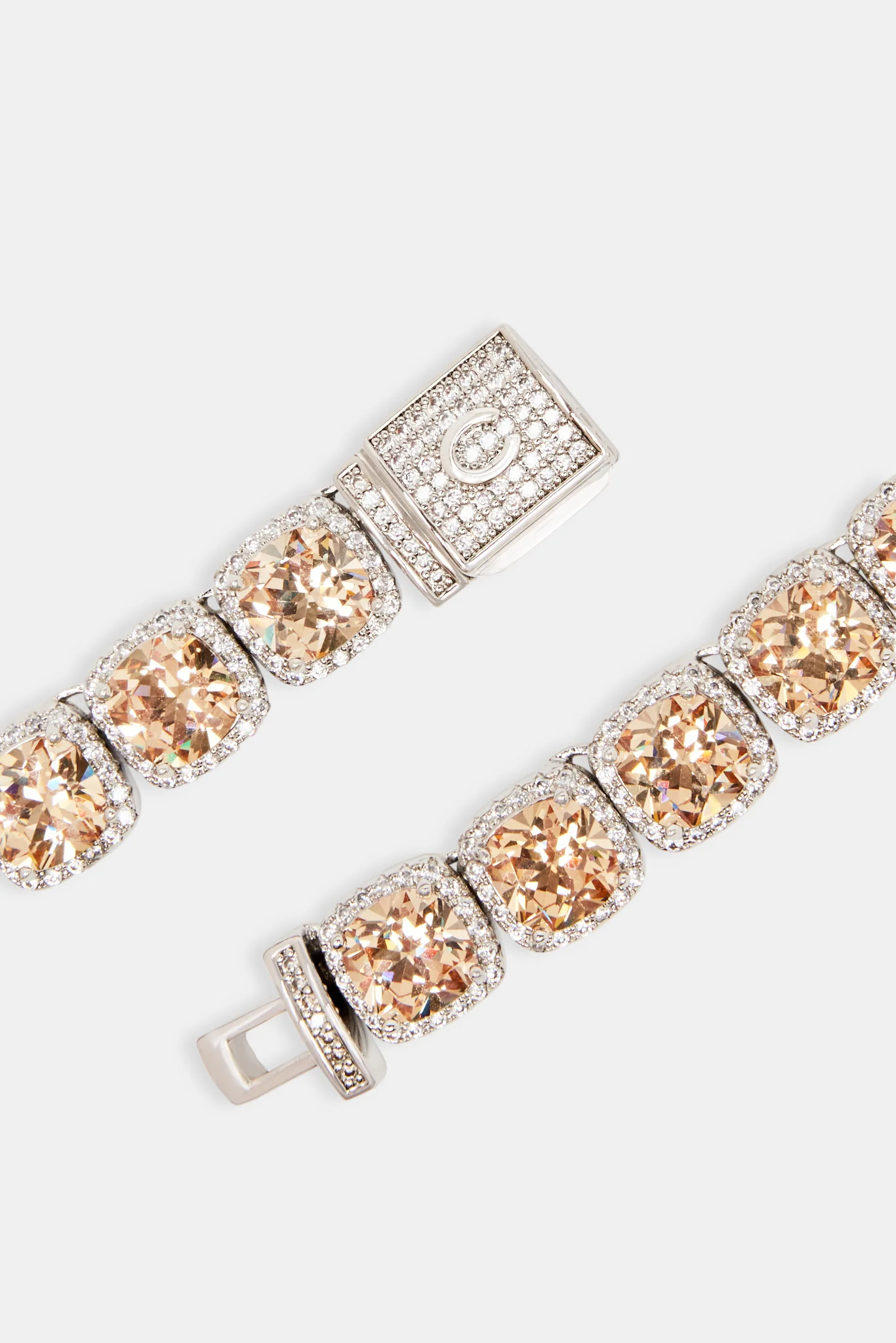 Iced Square Cluster Chain - Champagne - Image 5
