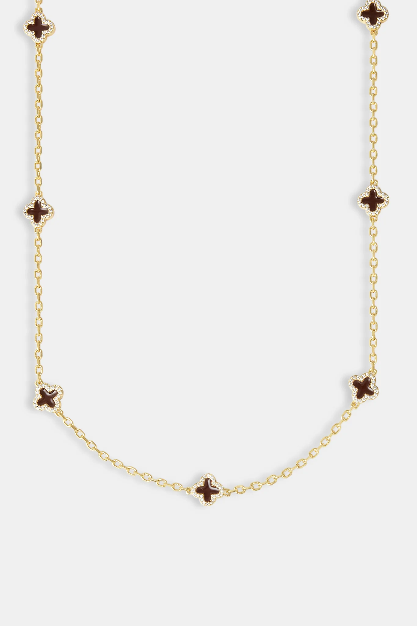 10mm Chocolate Enamel Motif Rolo Link Chain - Gold - Image 2
