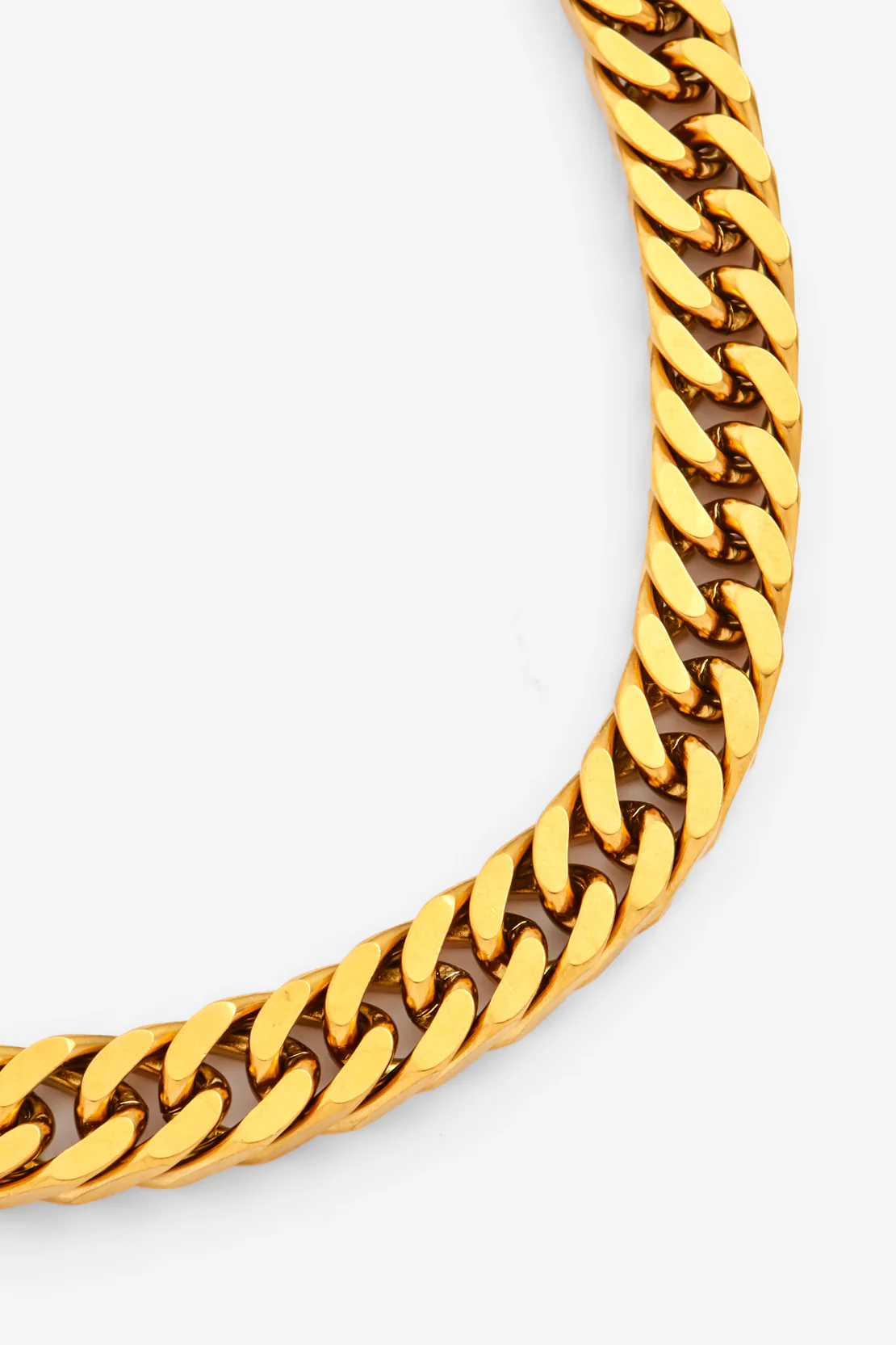 10mm Chunky Flat Cuban Chain - Gold - Image 2