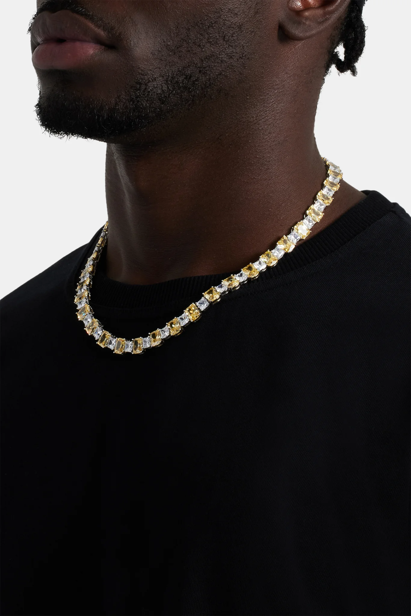 10mm Clear & Yellow Square Tennis Chain - Image 3