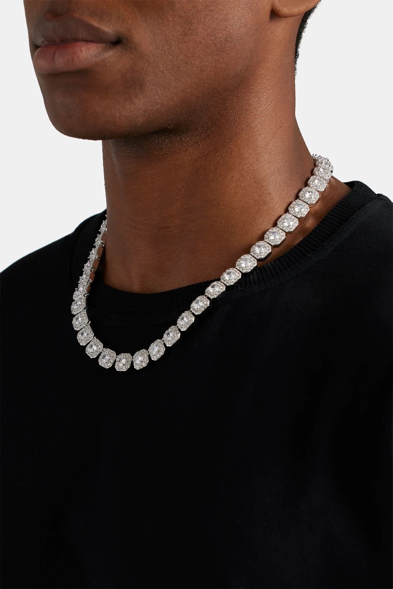 Clustered Tennis Chain - 10mm - White - Image 3