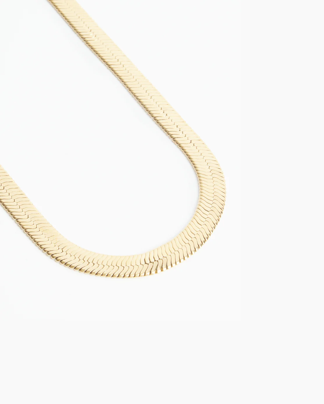 10mm Flat Snake Chain - Gold - Image 3