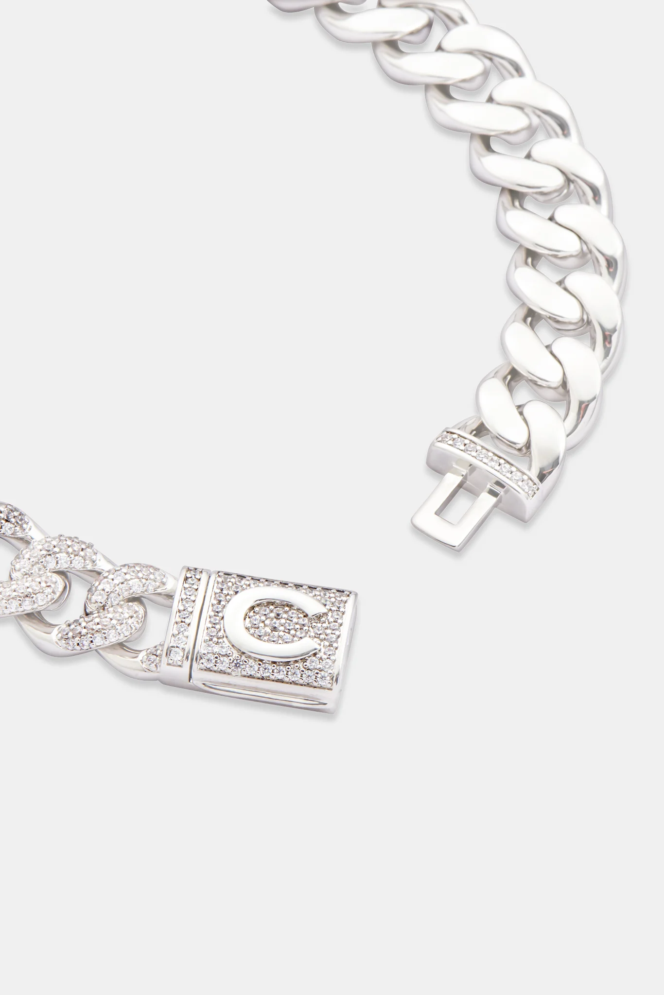 10mm Half Iced & Half Polished Cuban Bracelet - Image 2