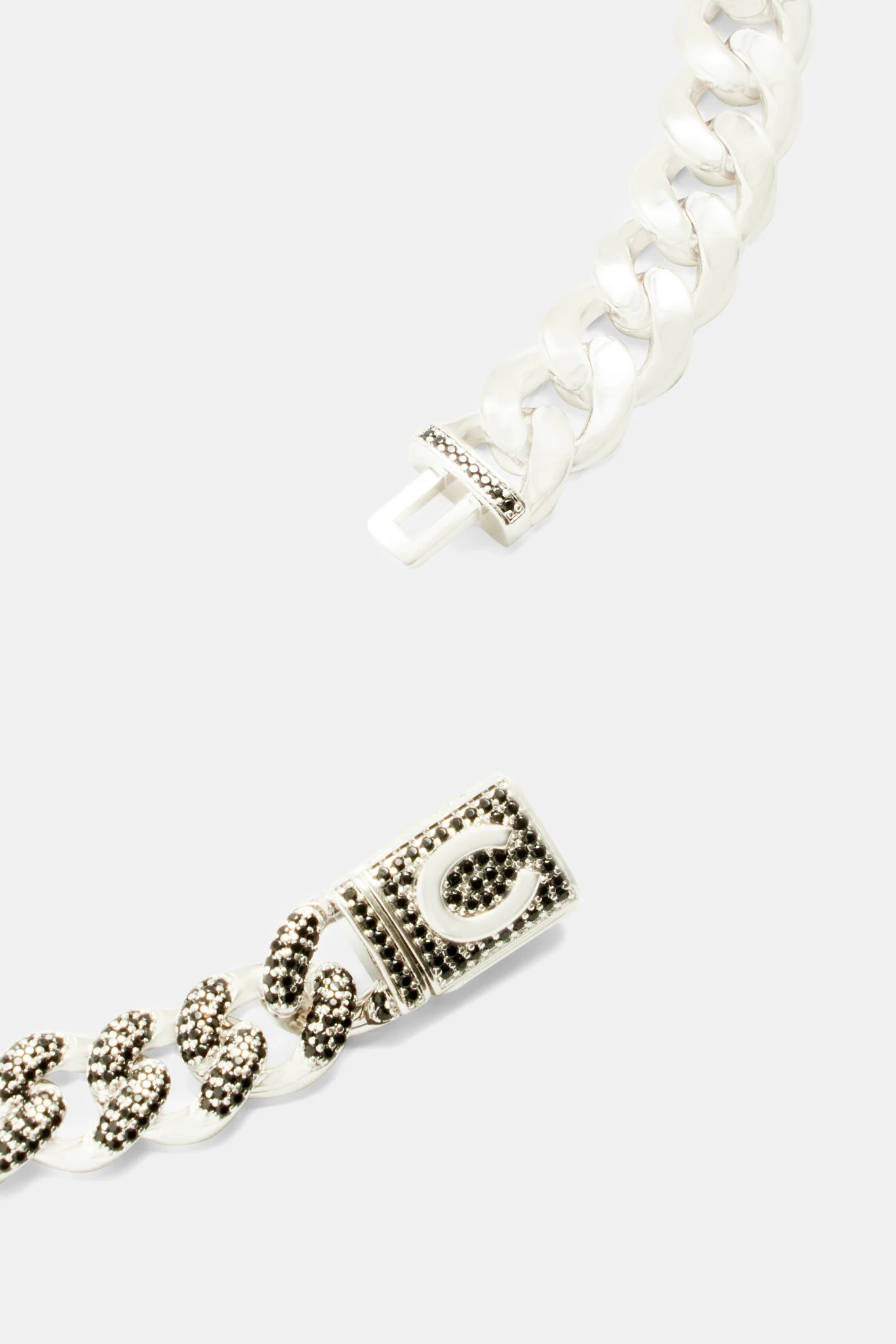 10mm Half Polished Half Iced Black CZ Cuban Chain - Image 3
