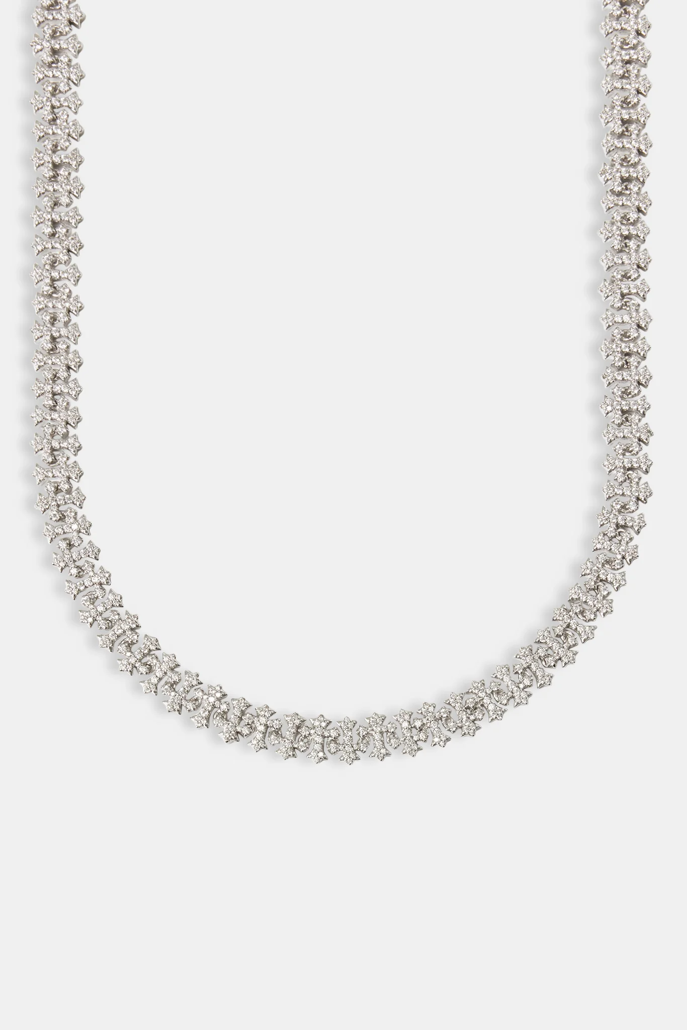 10mm Iced Alternating Cross Chain - White - Image 2