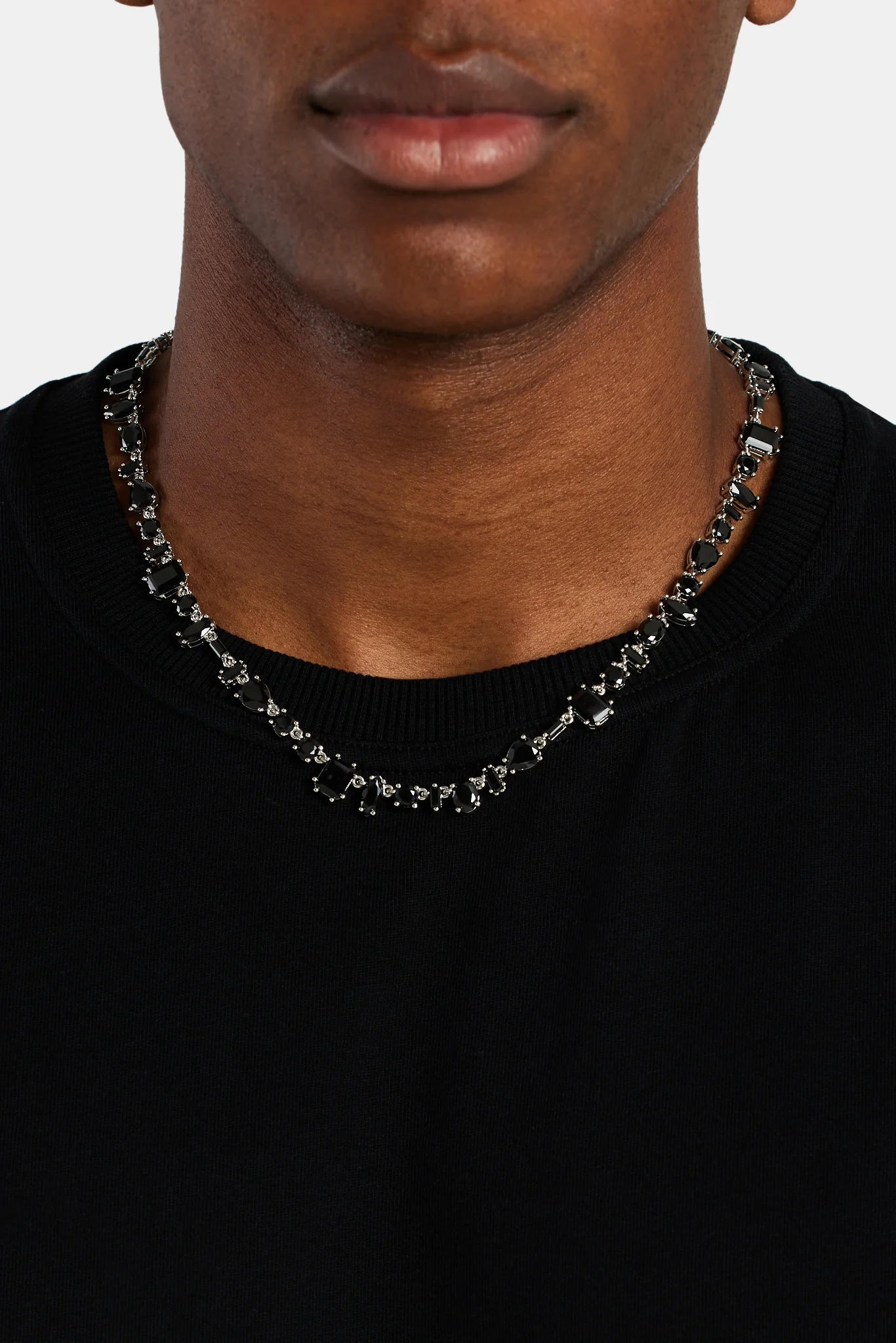 10mm Iced Black CZ Mixed Shape Tennis Chain - Image 2
