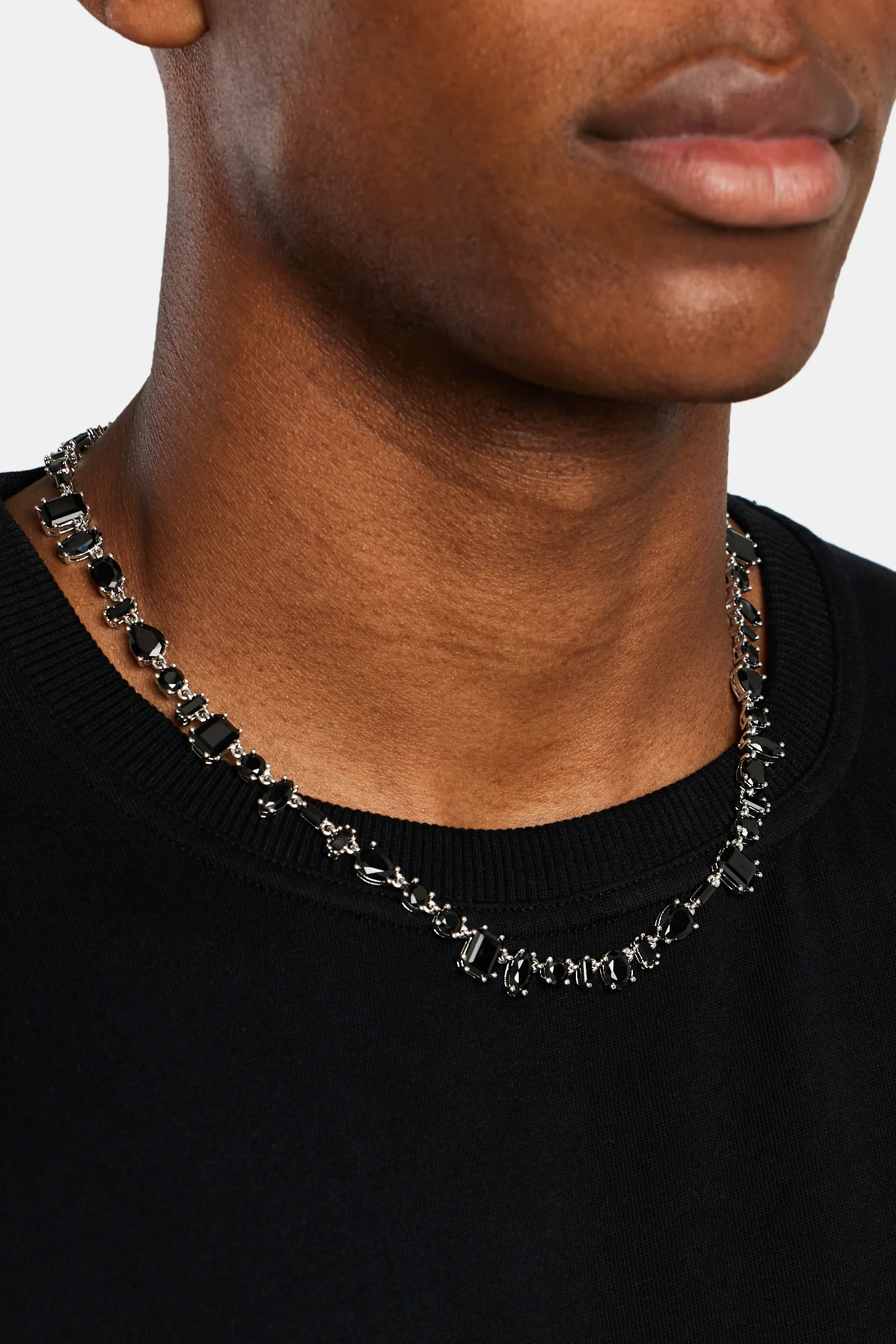 10mm Iced Black CZ Mixed Shape Tennis Chain - Image 4