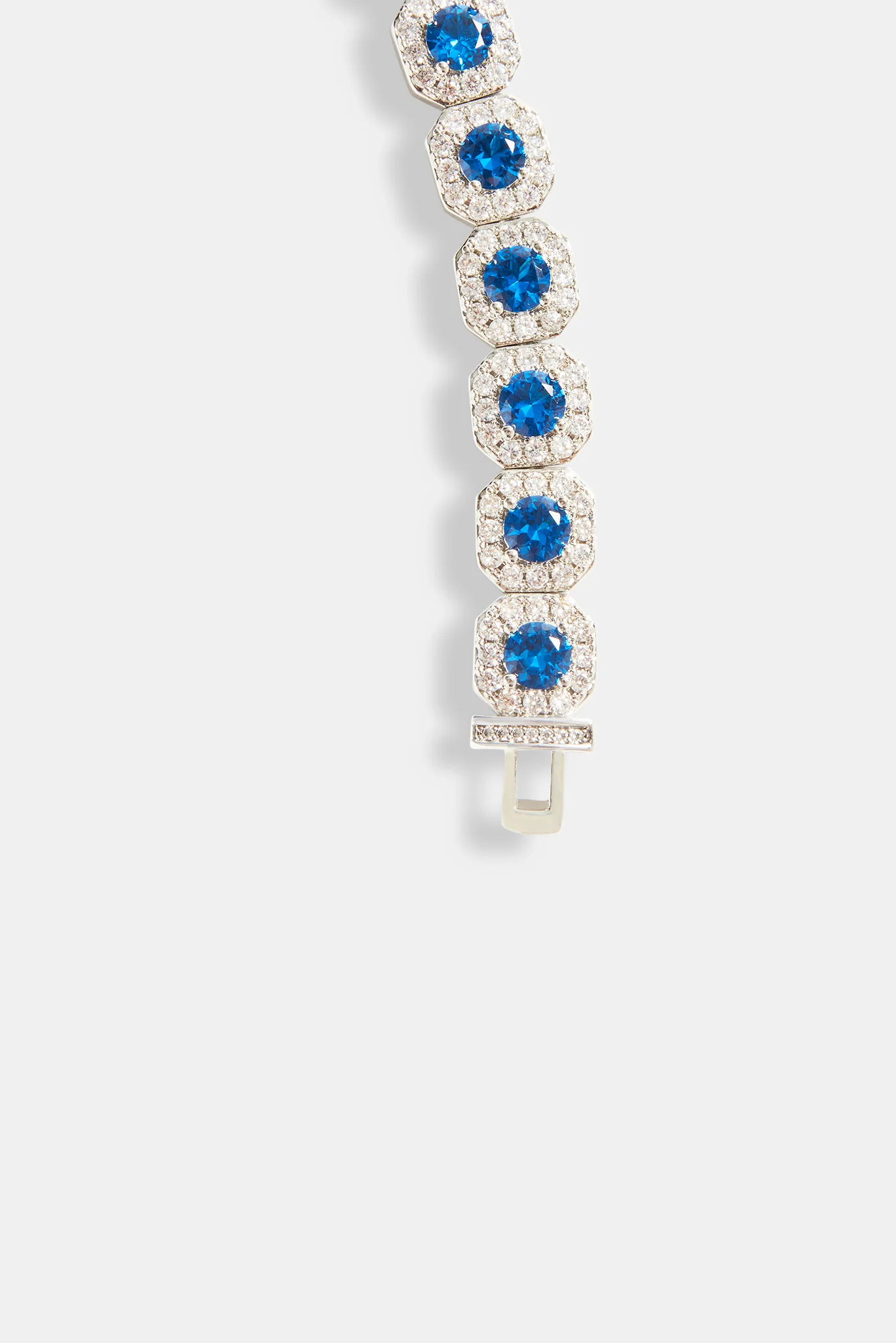 10mm Iced Blue CZ Cluster Bracelet - Image 4
