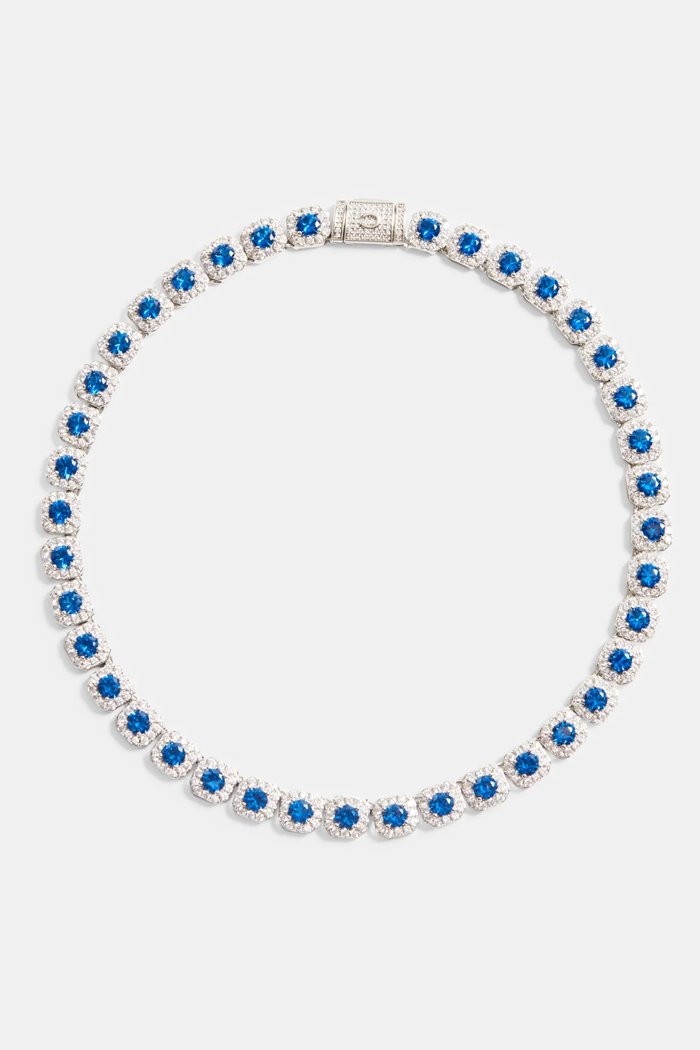 10mm Iced Blue CZ Cluster Chain - Image 4