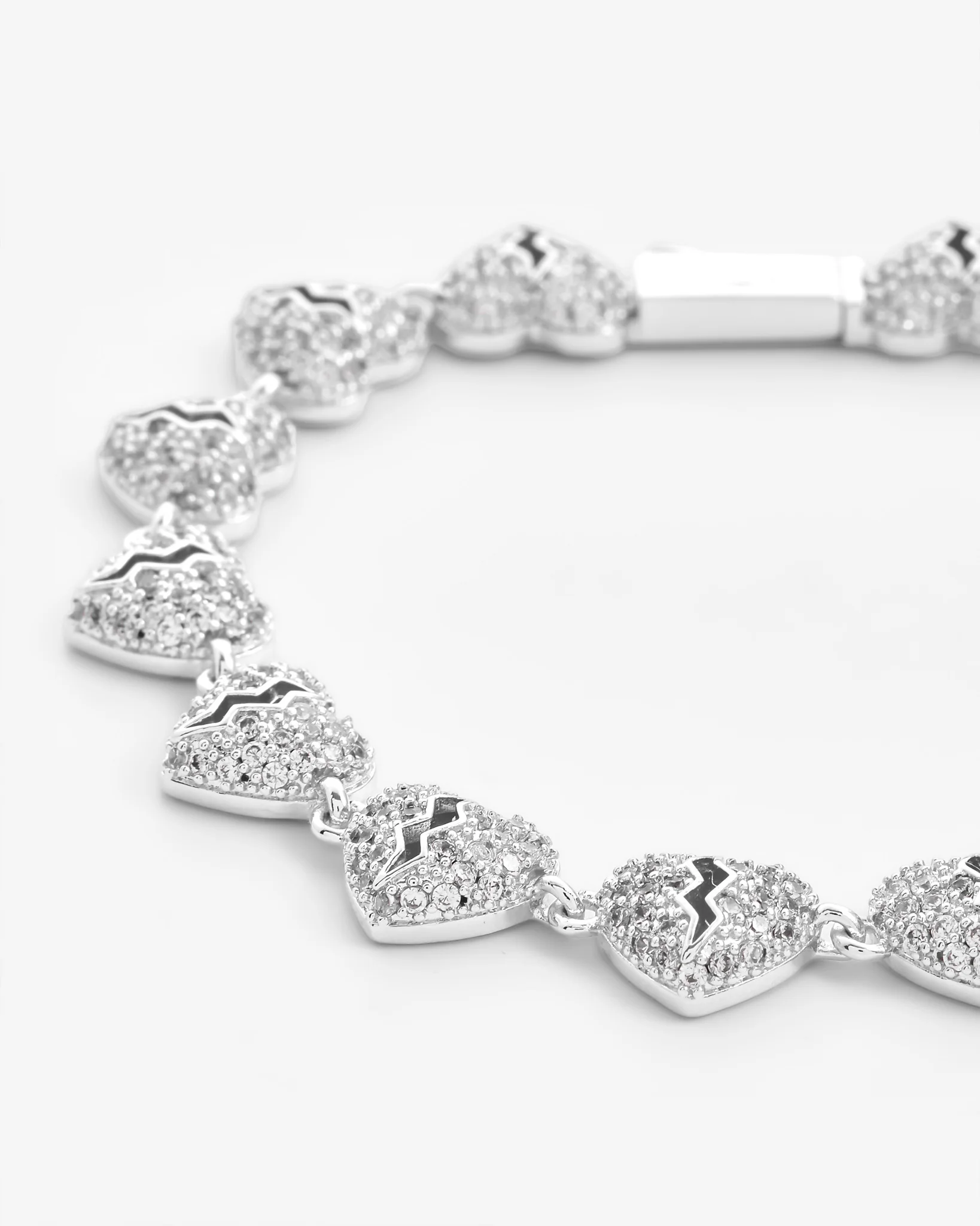 10mm Iced Broken Heart Allway Bracelet - Image 2