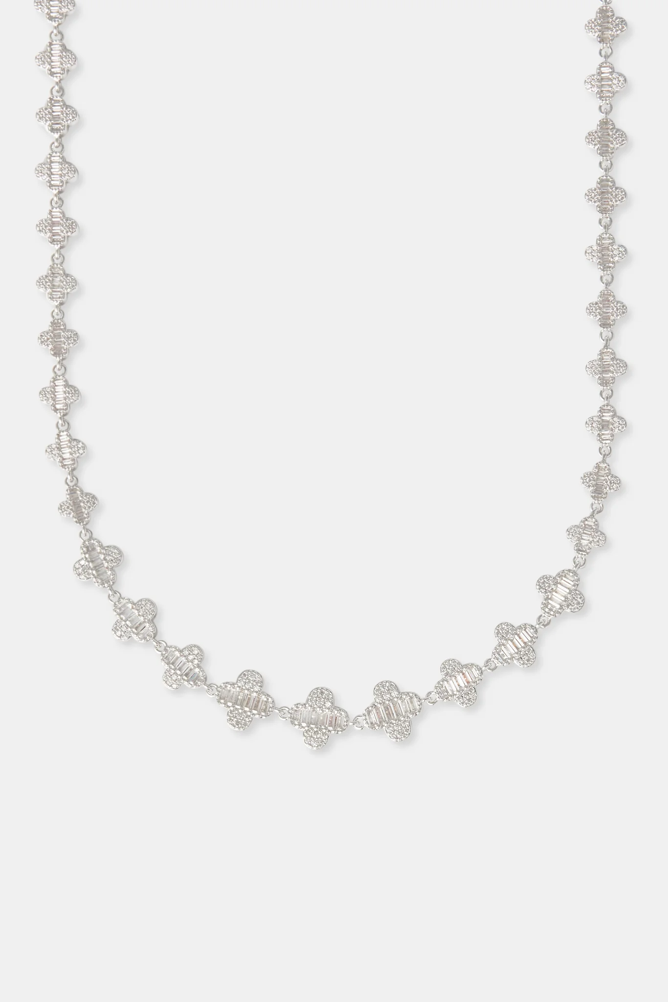 10mm Iced Gradient Motif Baguette Chain - White - Image 2