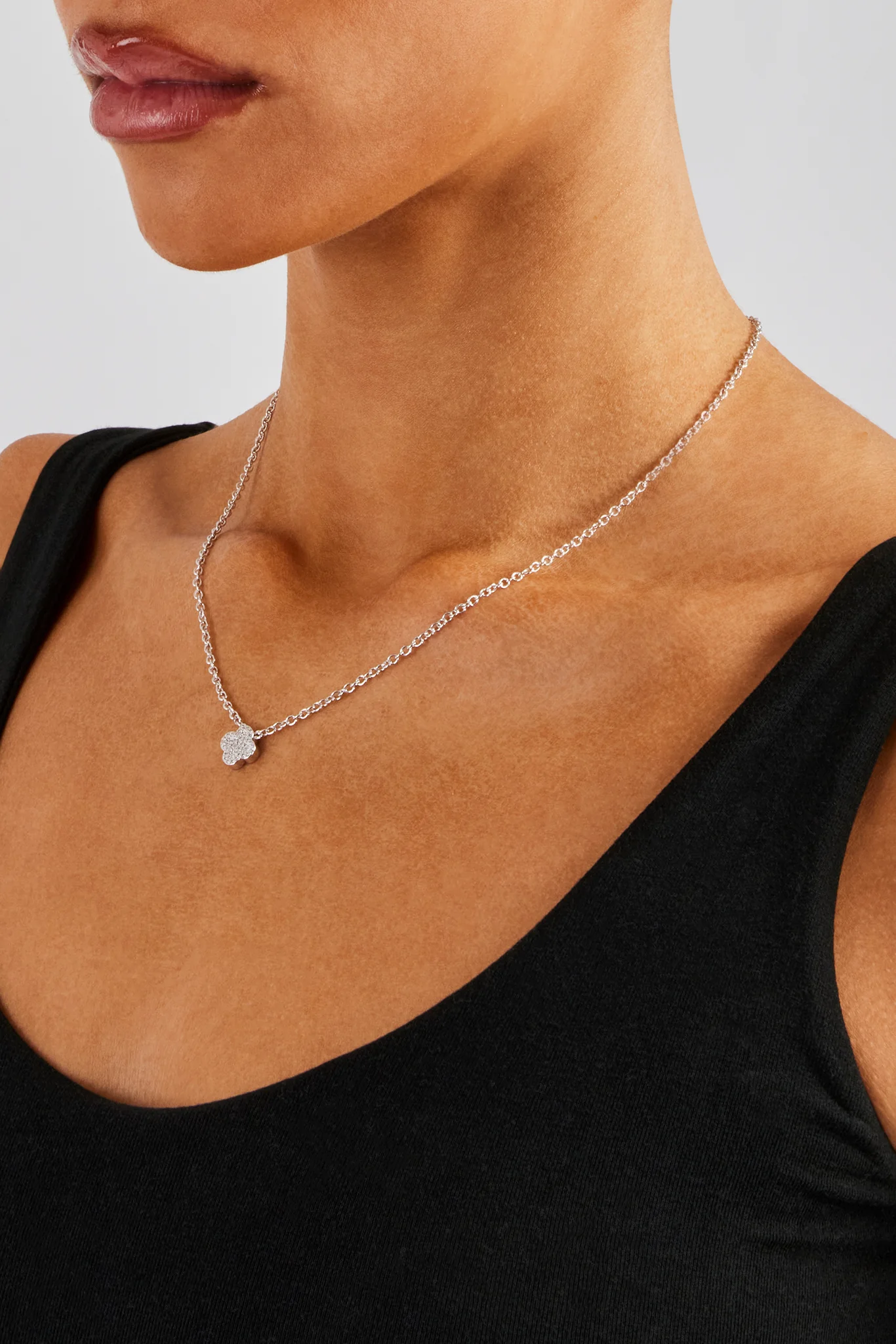 10mm Iced Motif Necklace - White - Image 3