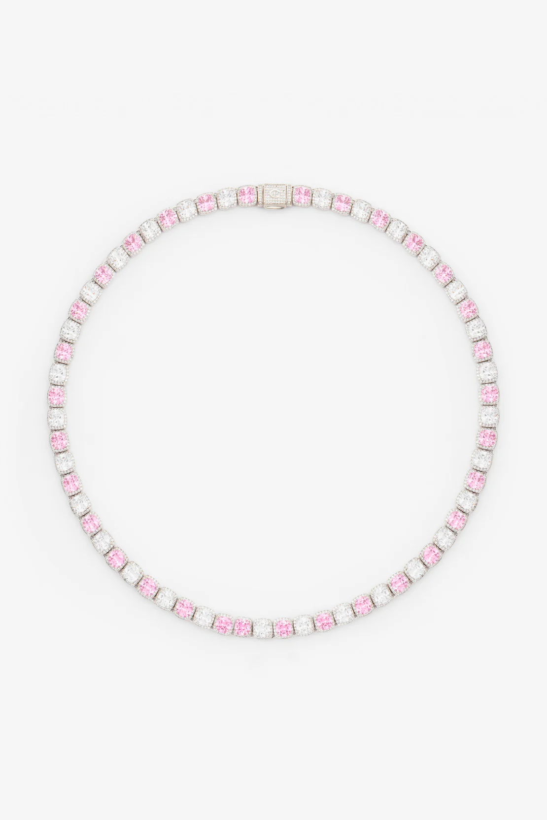 10mm Pink & Clear Iced Bezel Allway Chain