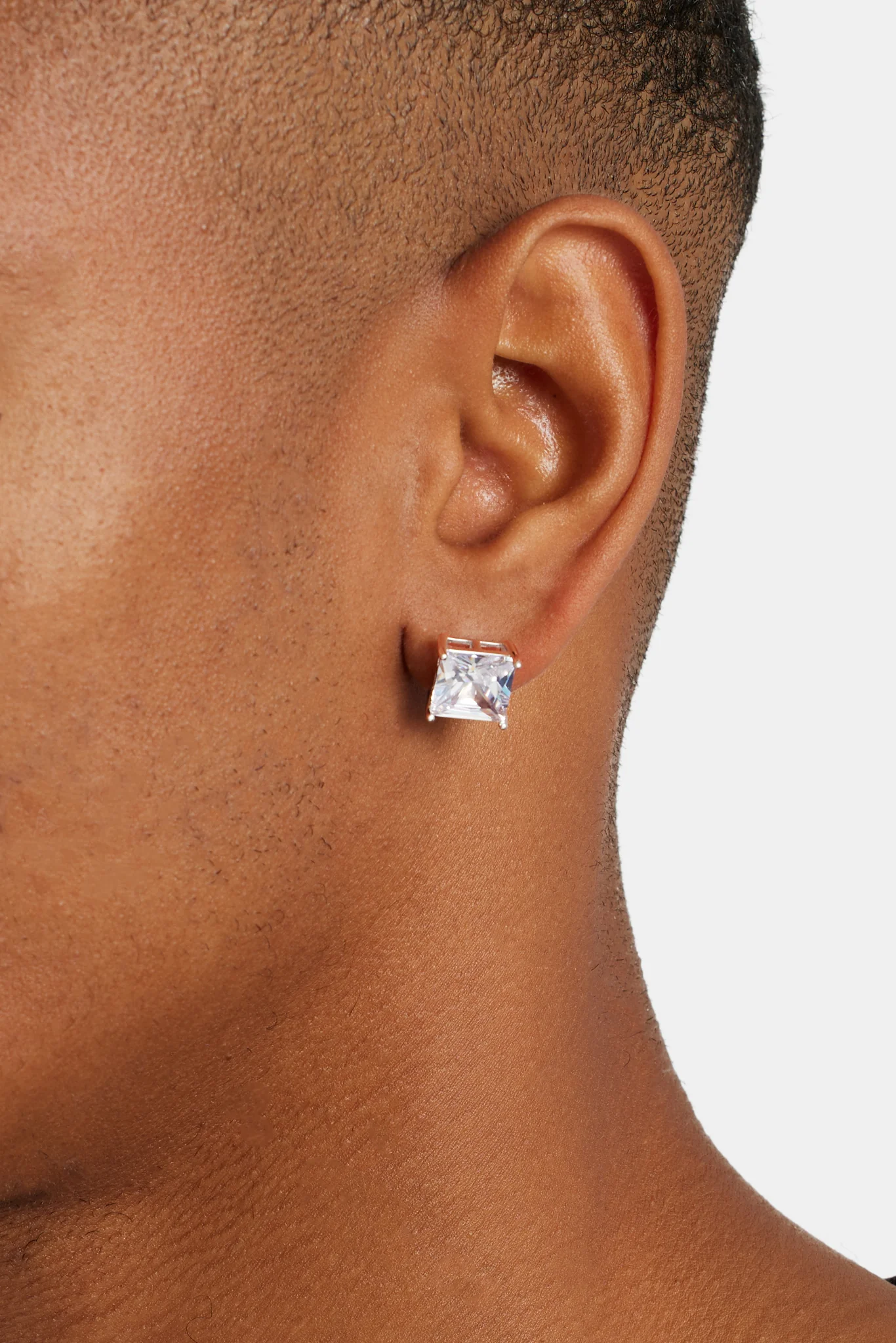 10mm Square Cut Stud Earrings - Image 2
