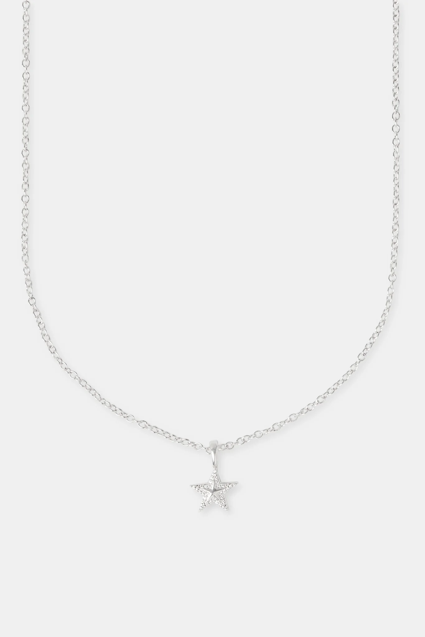 10mm Star Pendant Necklace - White - Image 2