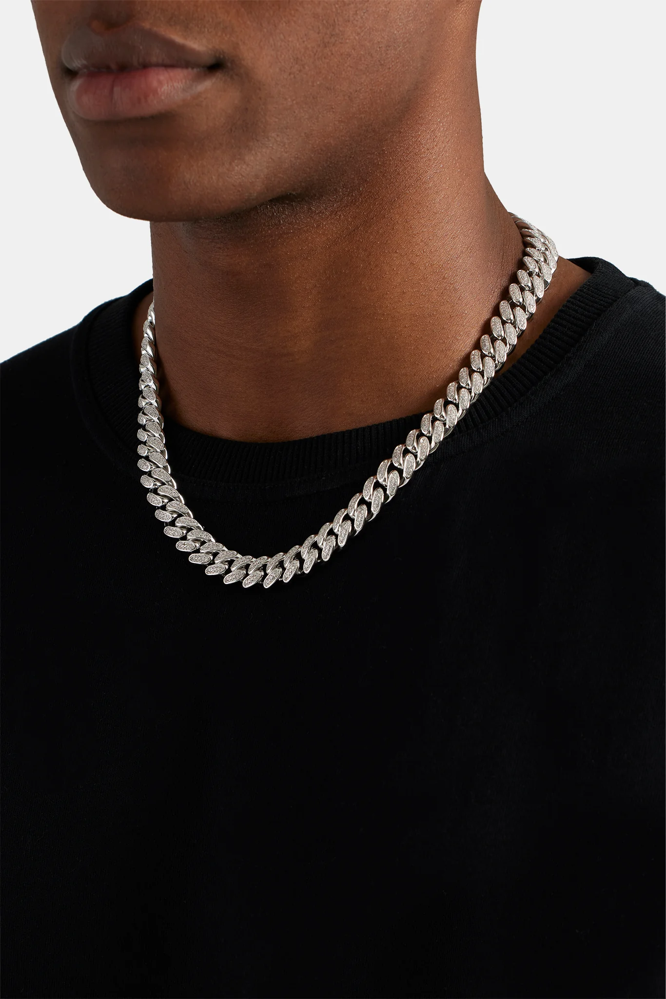 Iced Cuban Chain - 12mm - White - Image 3