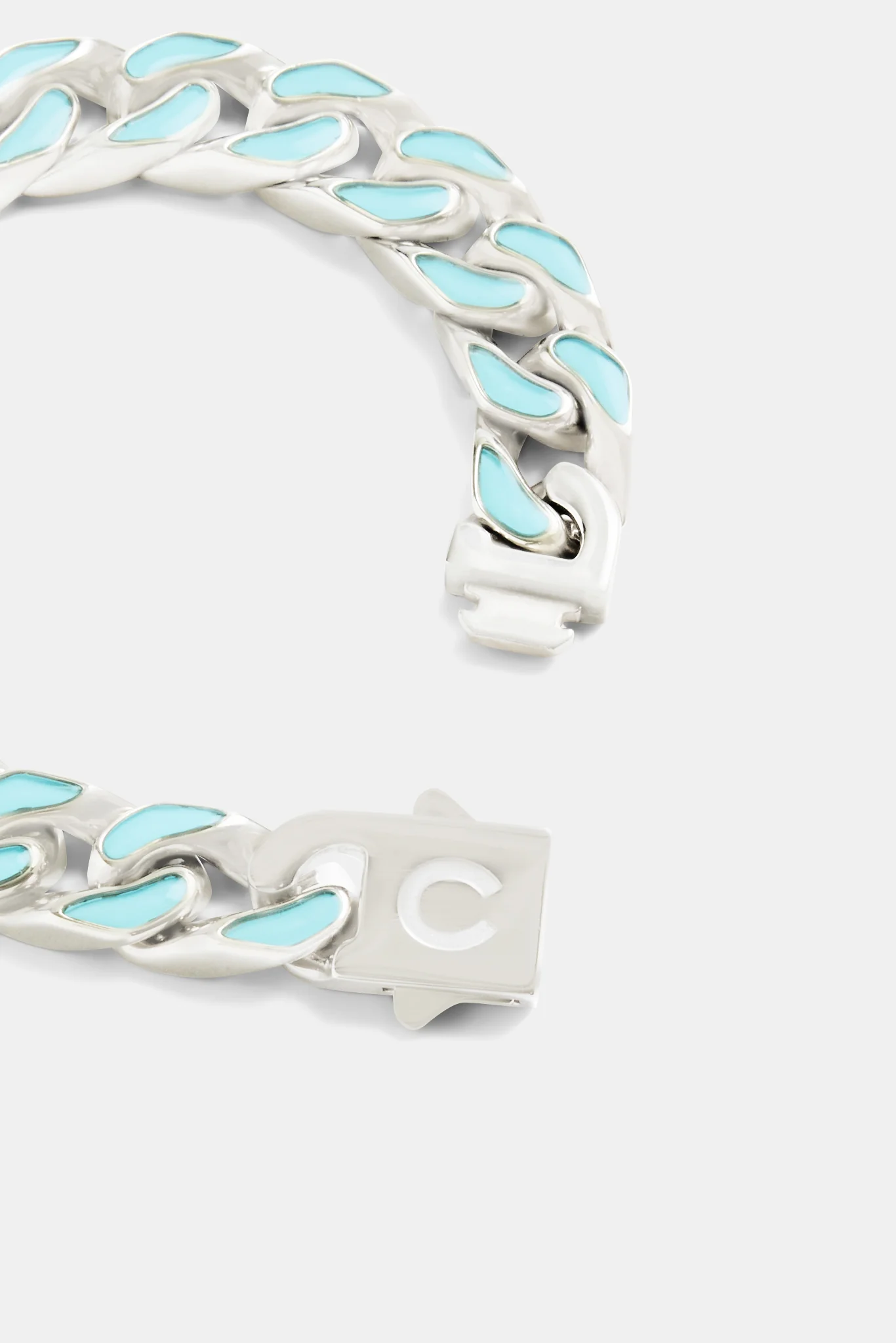 12mm Blue Enamel Cuban Bracelet - Image 3