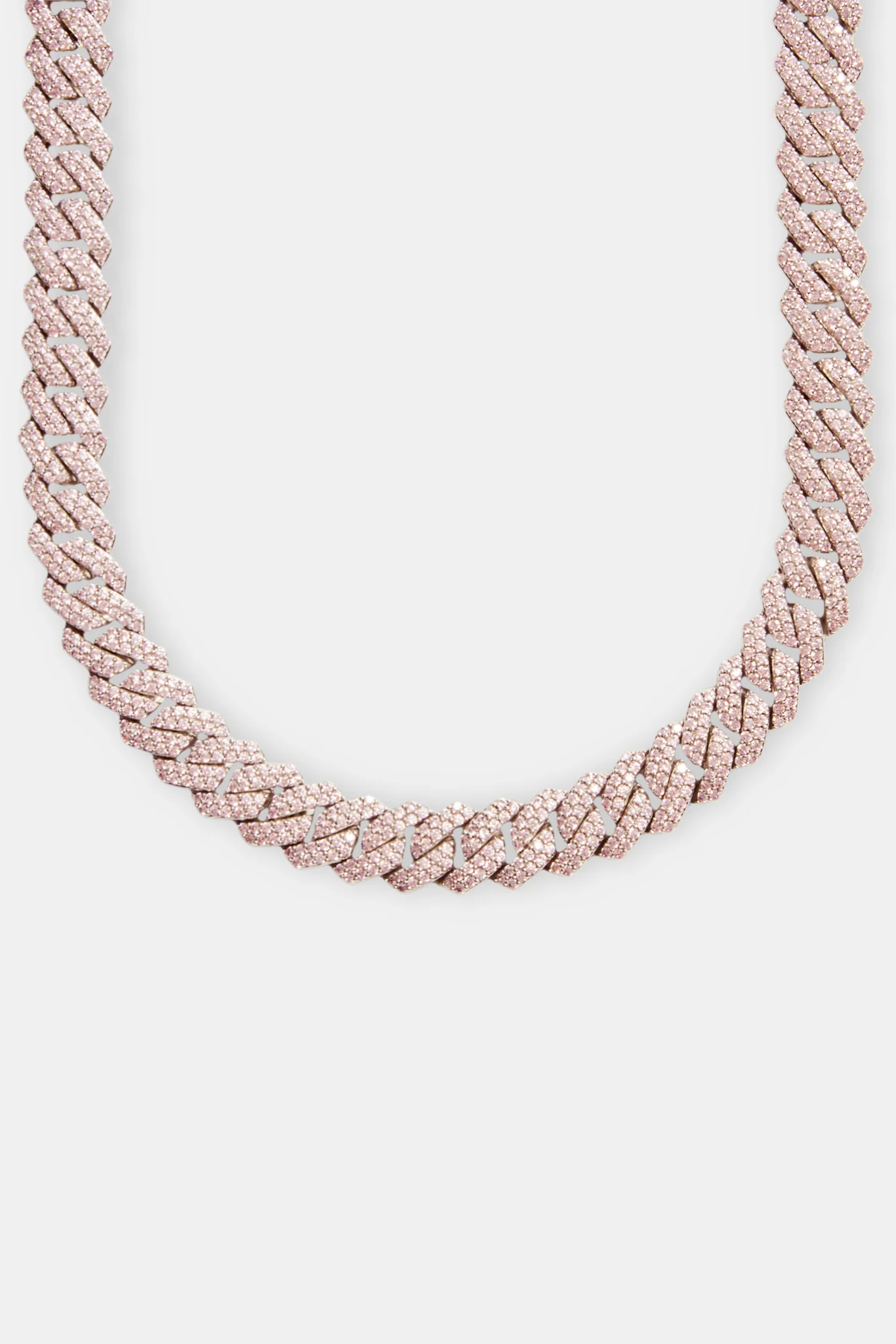 14mm Pink Prong Cuban Chain Choker - Image 2