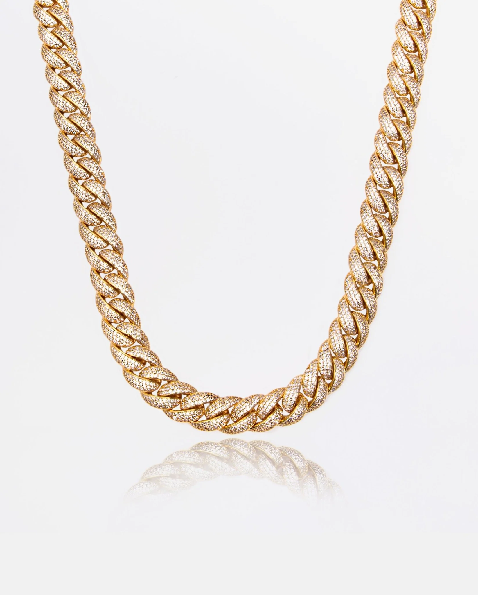 15mm Iced Cuban Link Chain - Gold