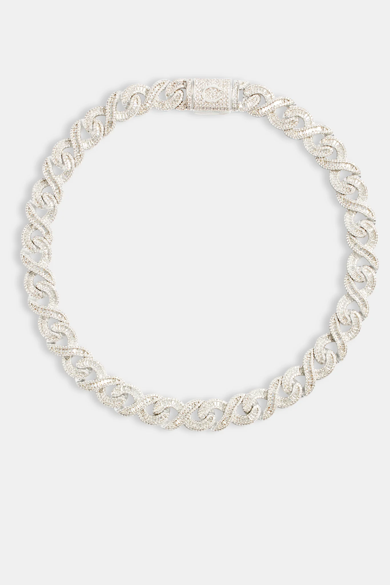 15mm Iced CZ Baguette Infinity Chain - Image 3