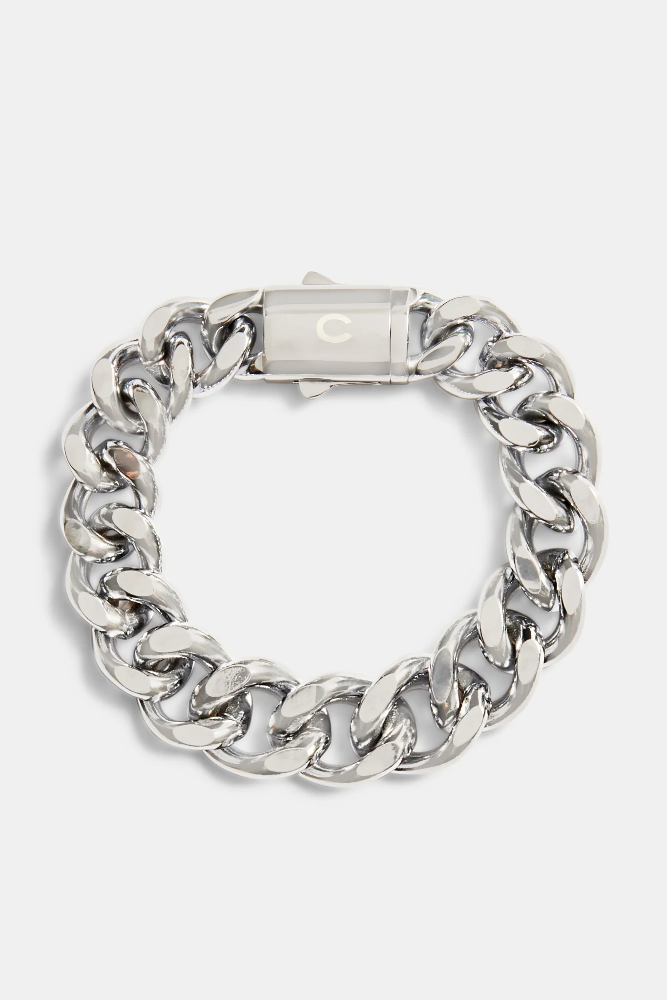 15mm Polished Cuban Bracelet - Stainless Steel - Image 2