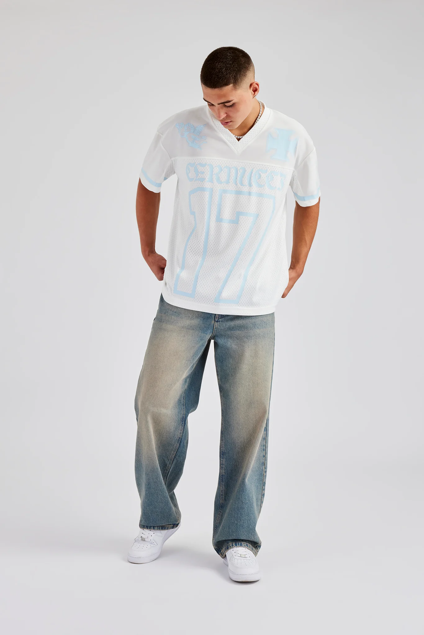 17 Cherub Motif Mesh Top - Image 4