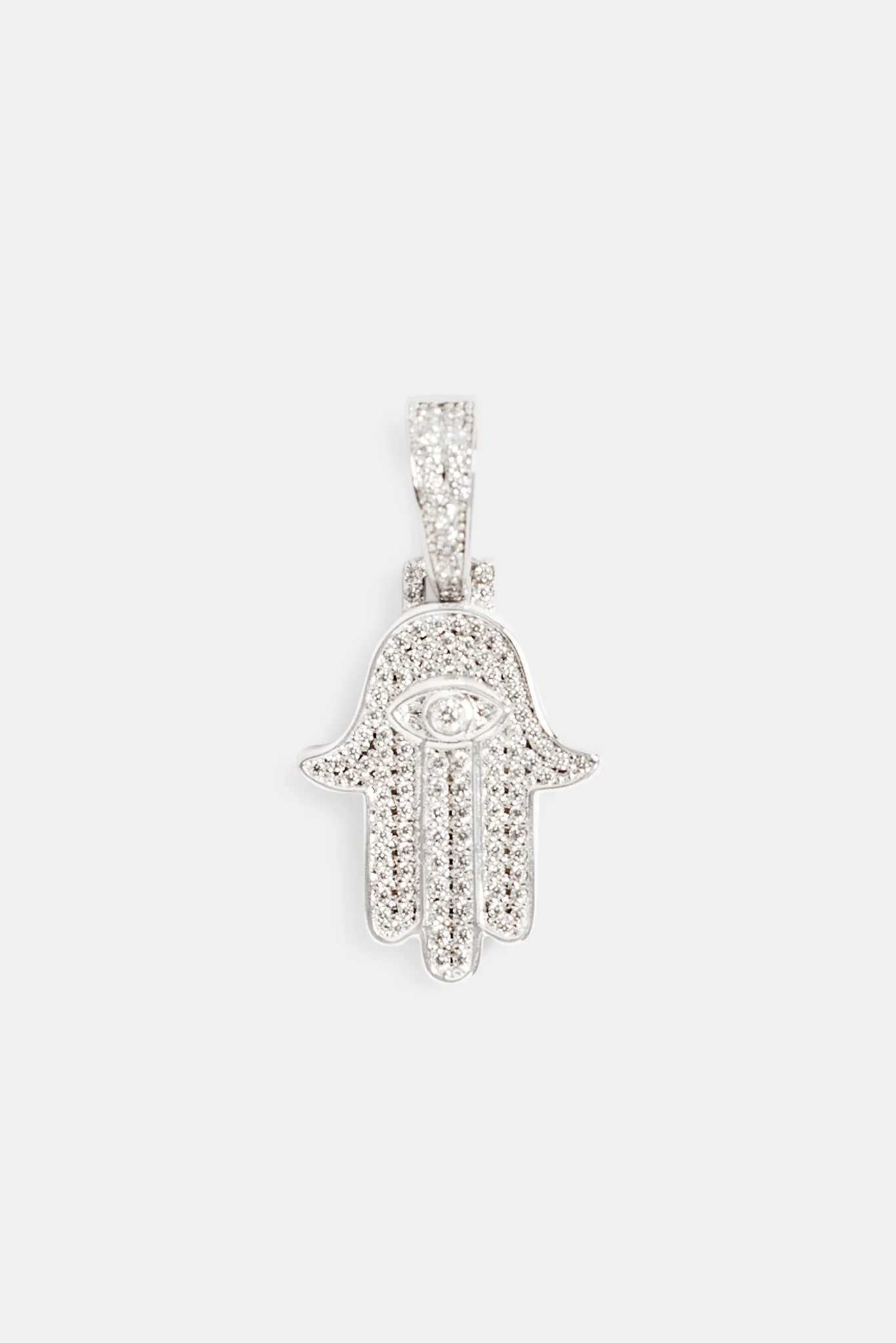 17mm Iced CZ Hamsa Hand Pendant - Image 2