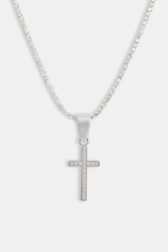 18mm Iced CZ Cross Pendant - Image 2