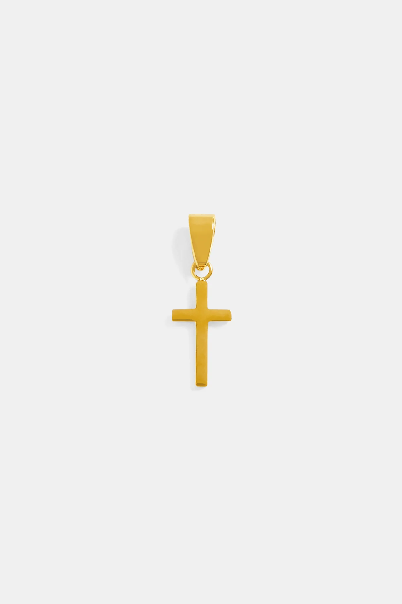 18mm Polished Gold Plated Cross Pendant - Image 2
