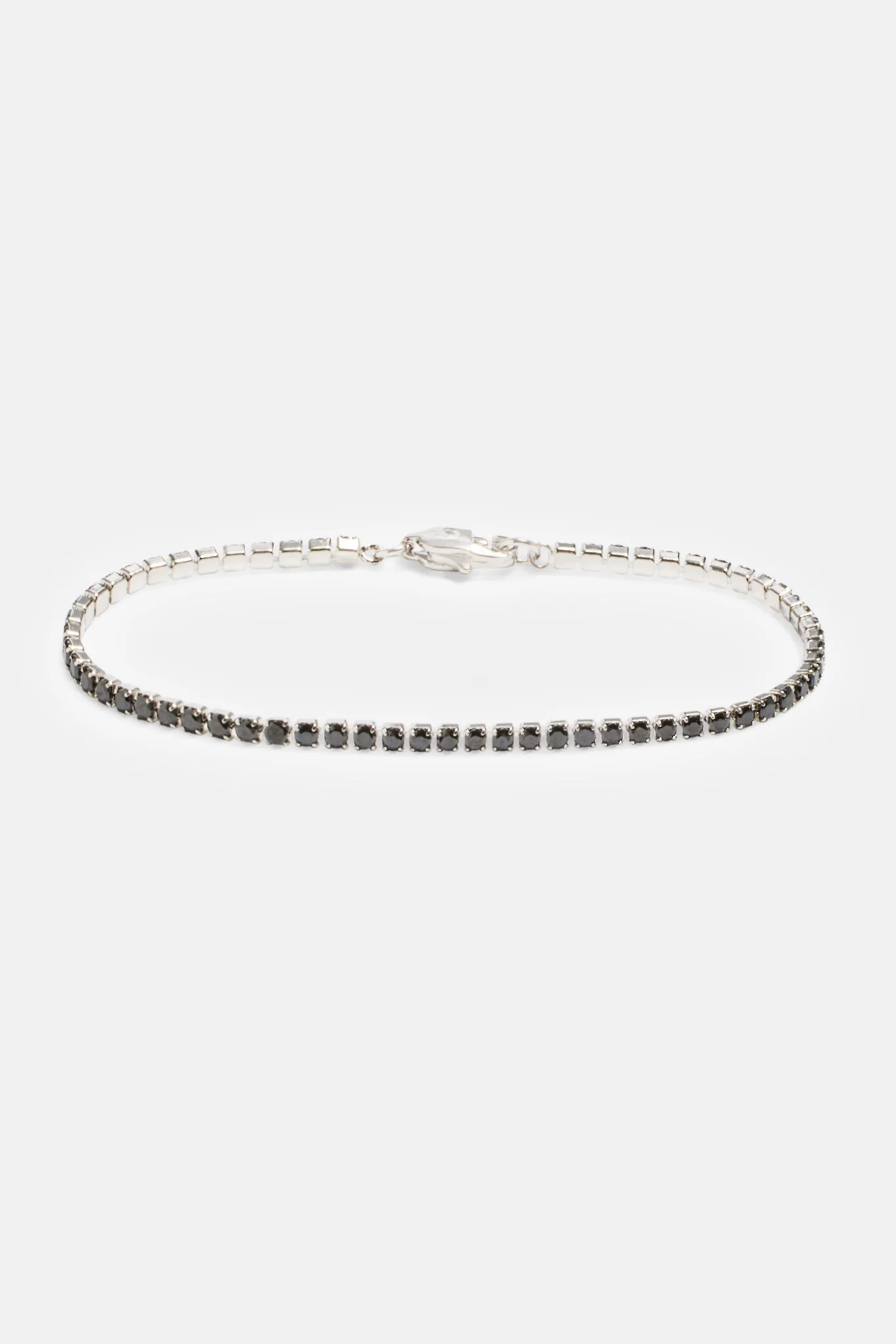 2.5mm Iced Black Micro Tennis Bracelet - Image 2