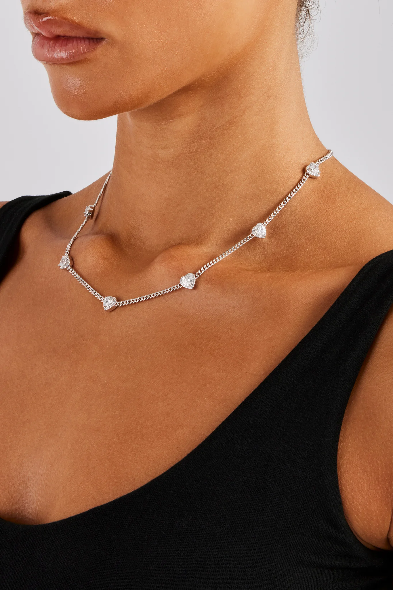 2.5mm Micro Cuban Multi Heart Cz Chain - Image 3