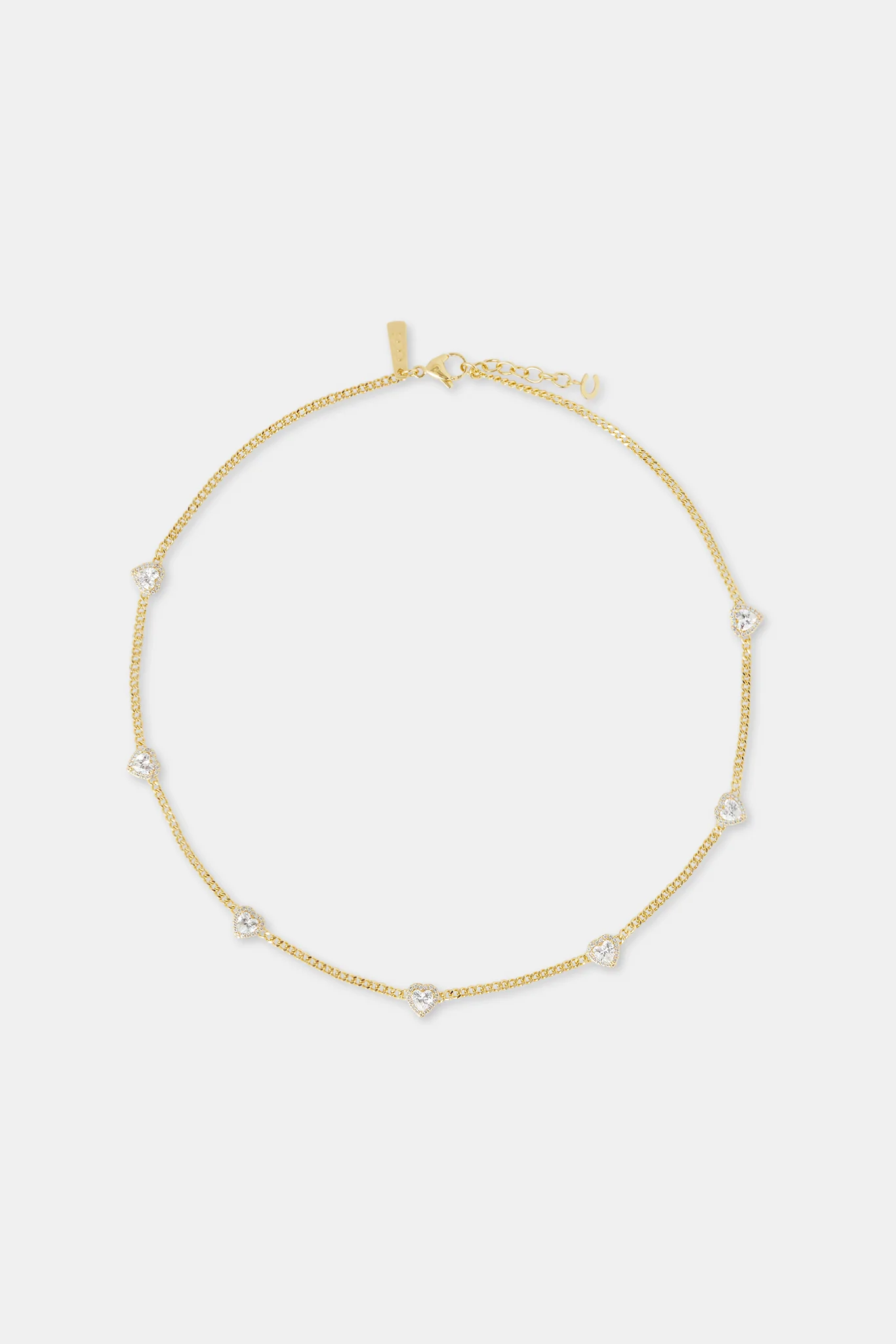 2.5mm Micro Cuban Multi Heart Cz Chain - Gold - Image 3