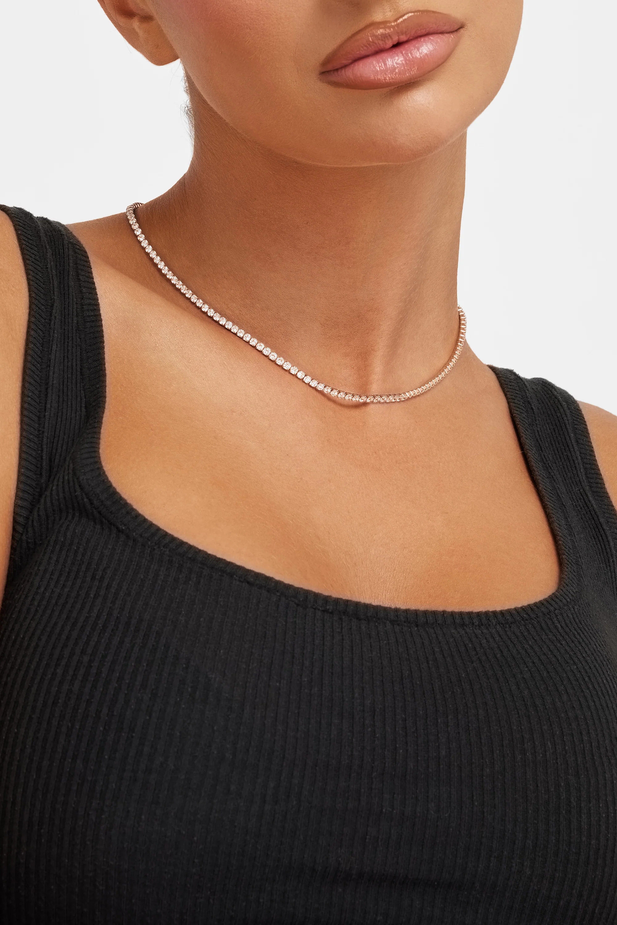2.5mm Micro Tennis Chain + Bracelet Bundle - Rose Gold - Image 2