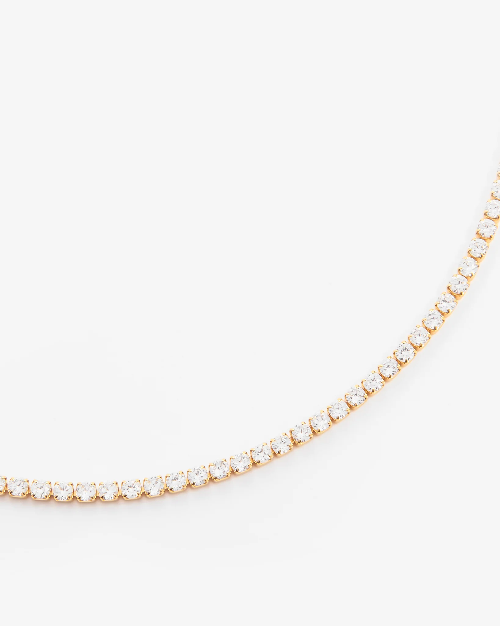2.5mm Micro Tennis Chain Choker - Gold - Image 2