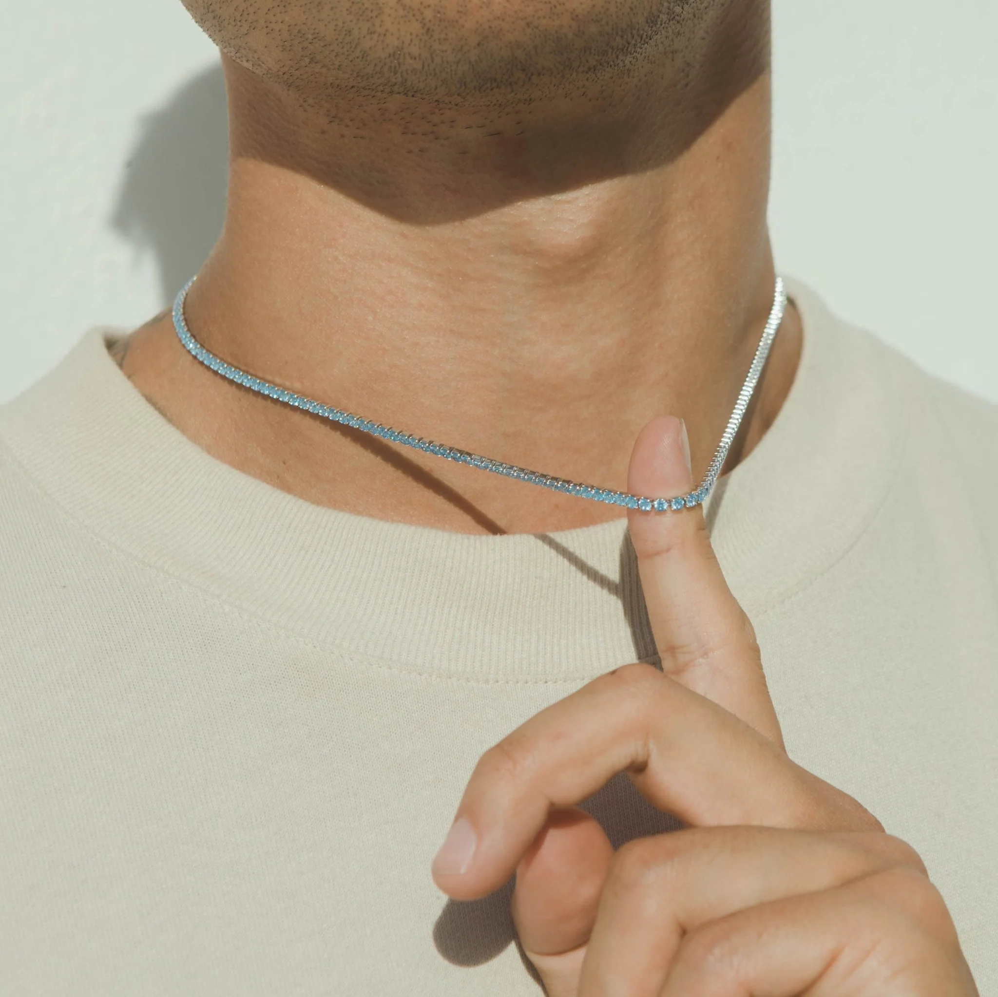 2.5mm Micro Tennis Chain - Blue - Image 2
