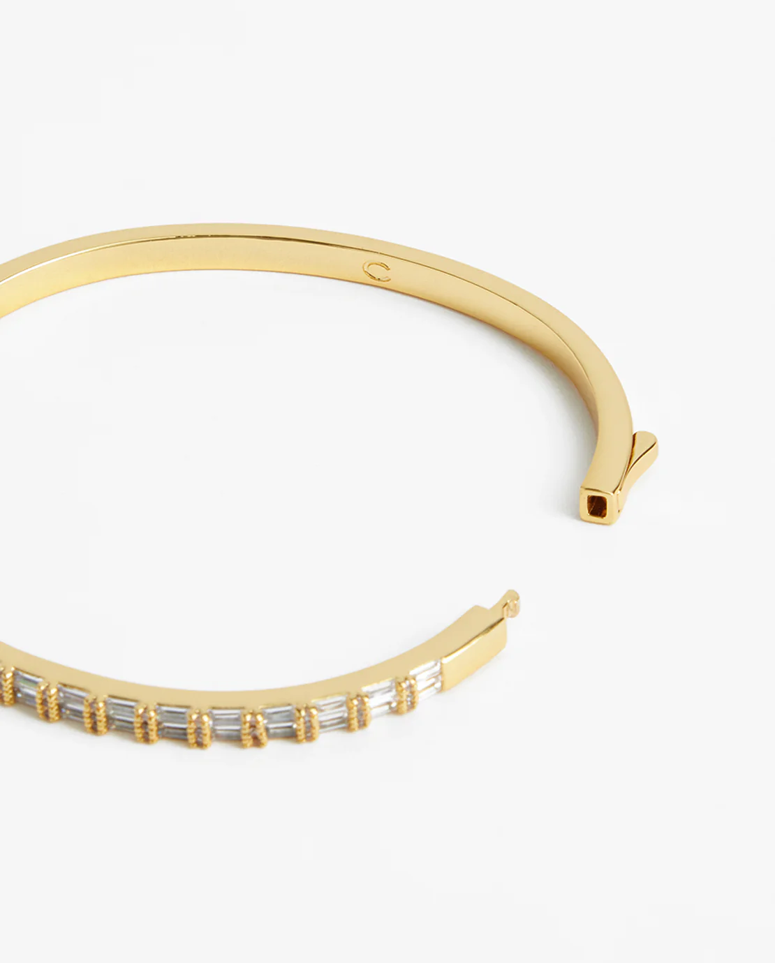 2.5mm Tennis Hinge Bangle - Gold - Image 3