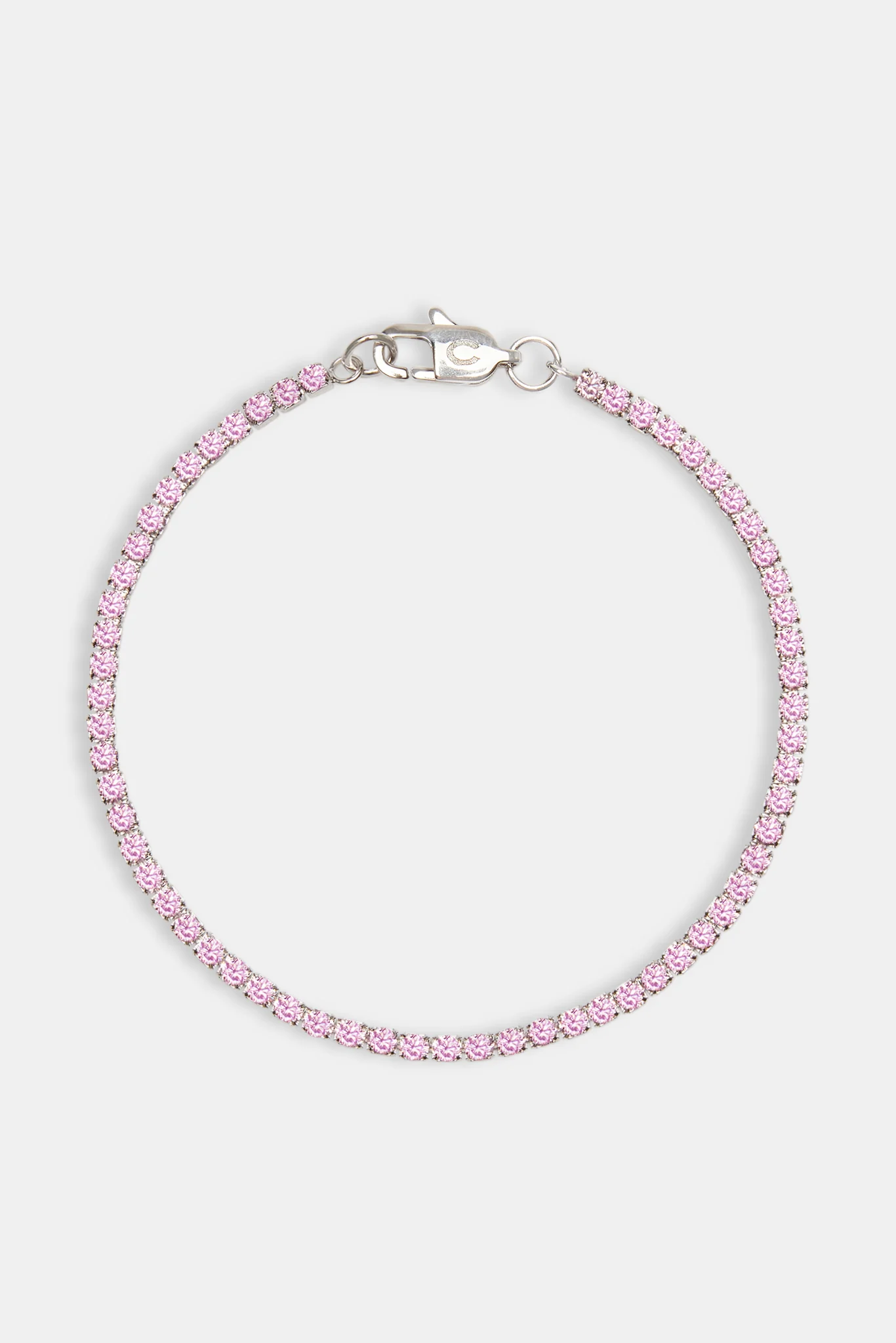 2.5mm Womens Micro Tennis Bracelet - Pink - Image 2
