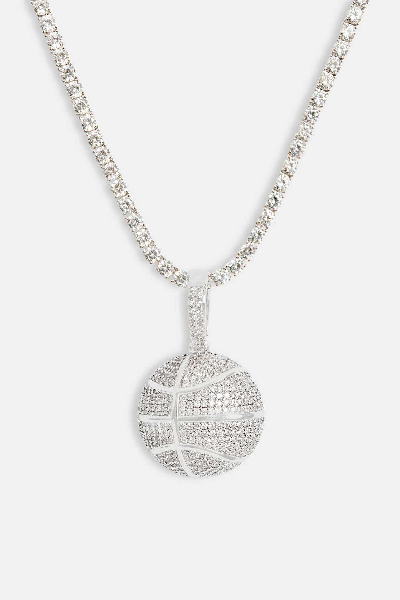 20mm Iced CZ Basketball Pendant - Image 3