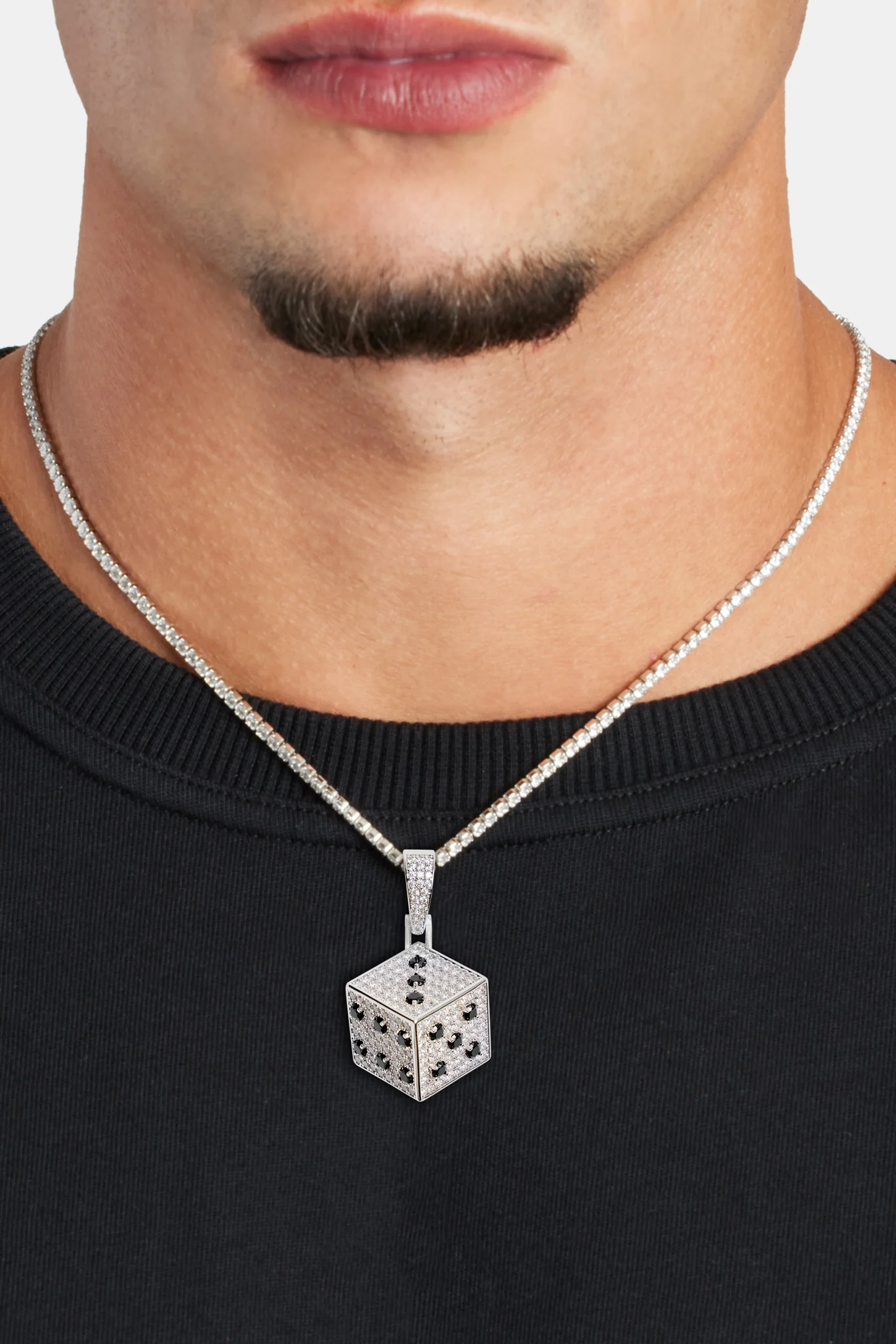 20mm Iced CZ Dice Pendant - Image 5