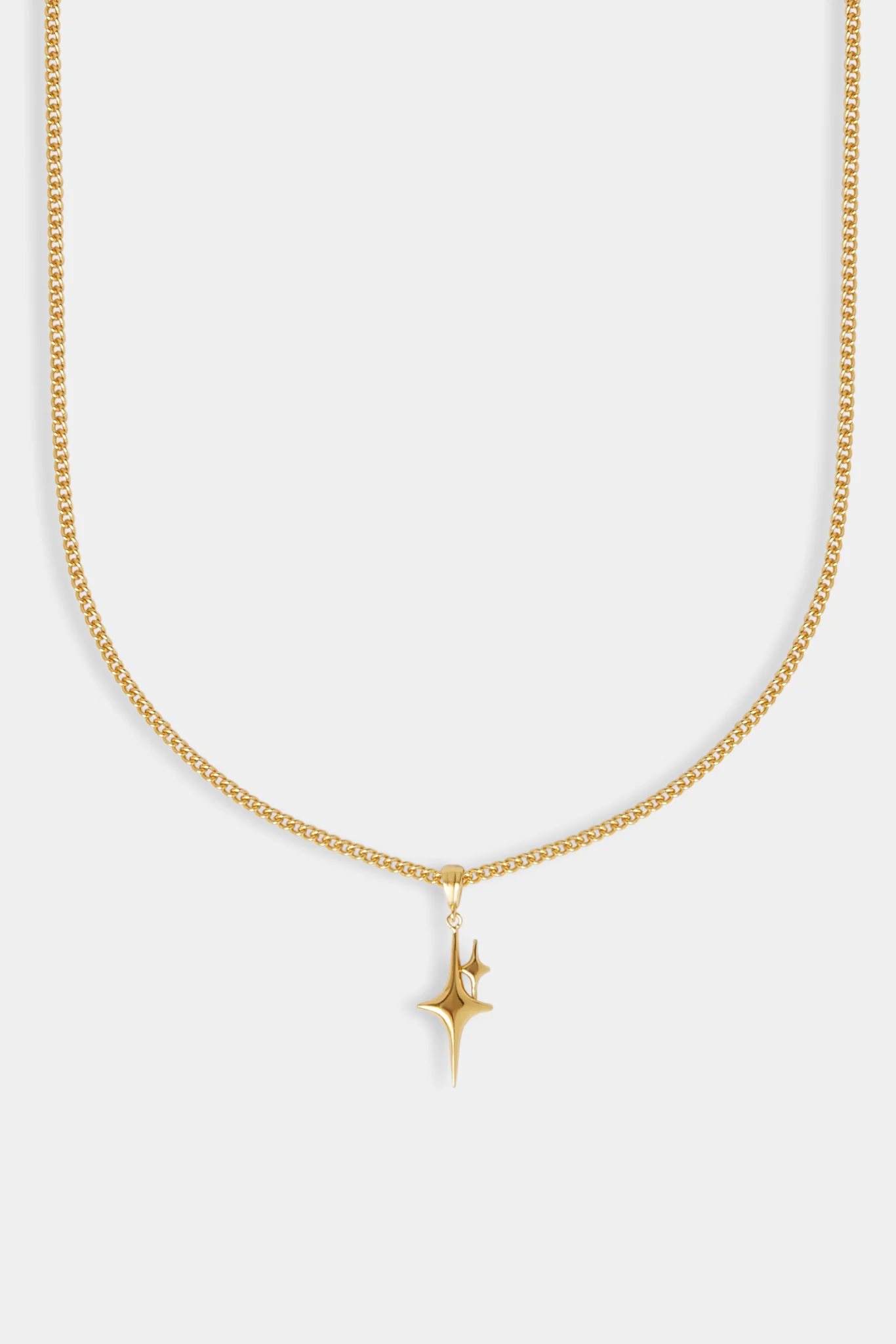 20mm Polished Double Star Necklace