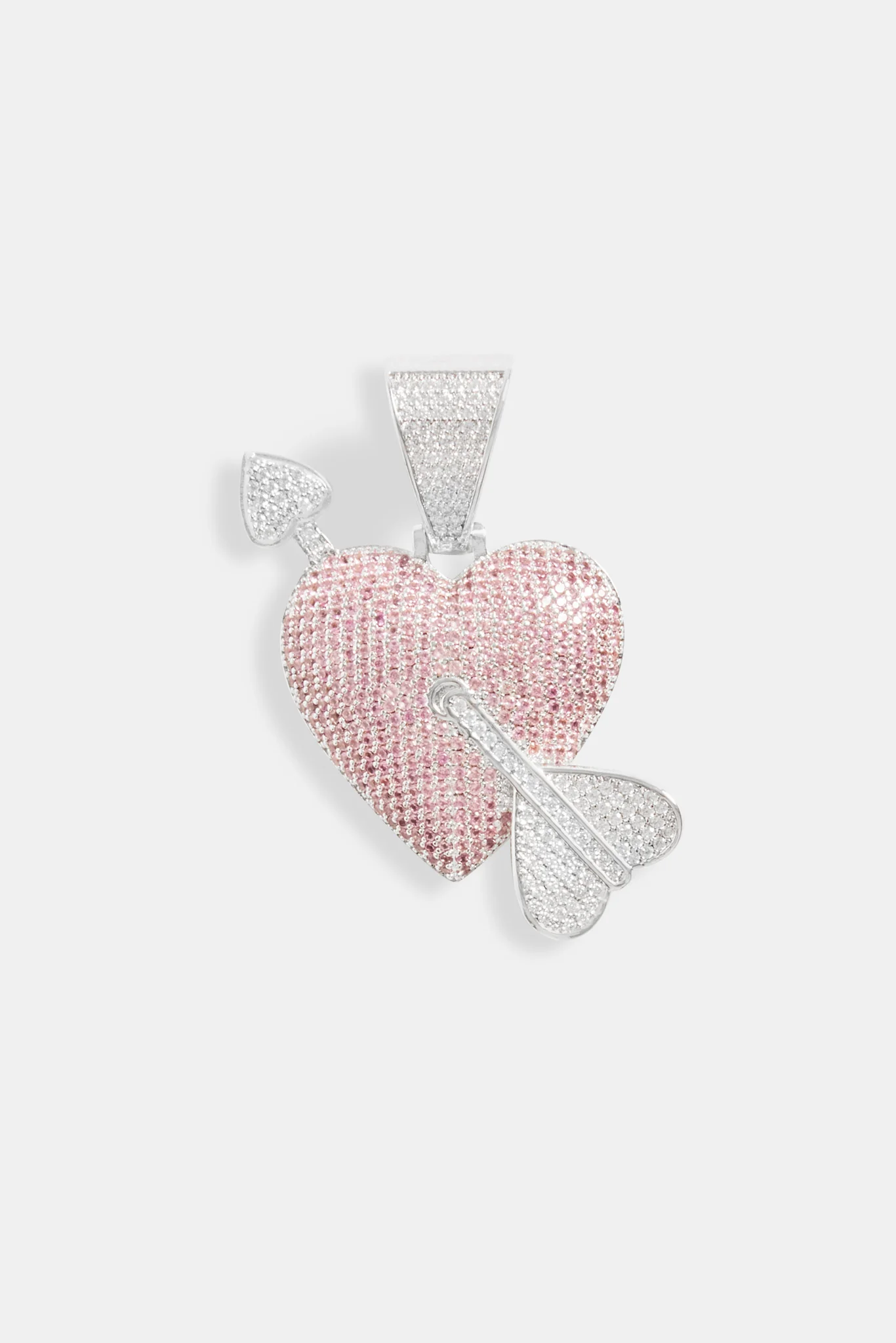 25mm Iced CZ Cupid Heart Pendant - Image 2