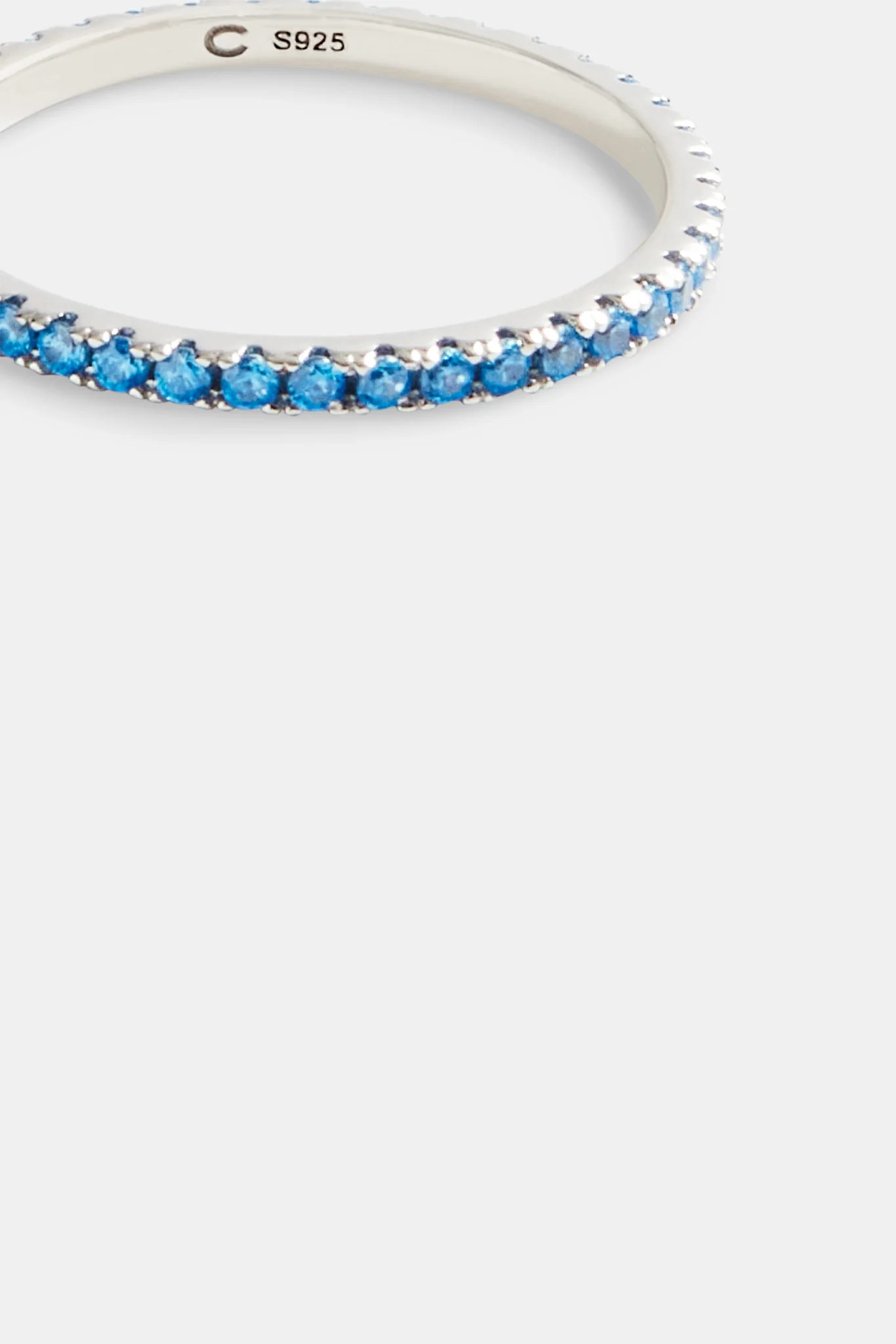 2mm 925 Blue CZ Tennis Ring - Image 3