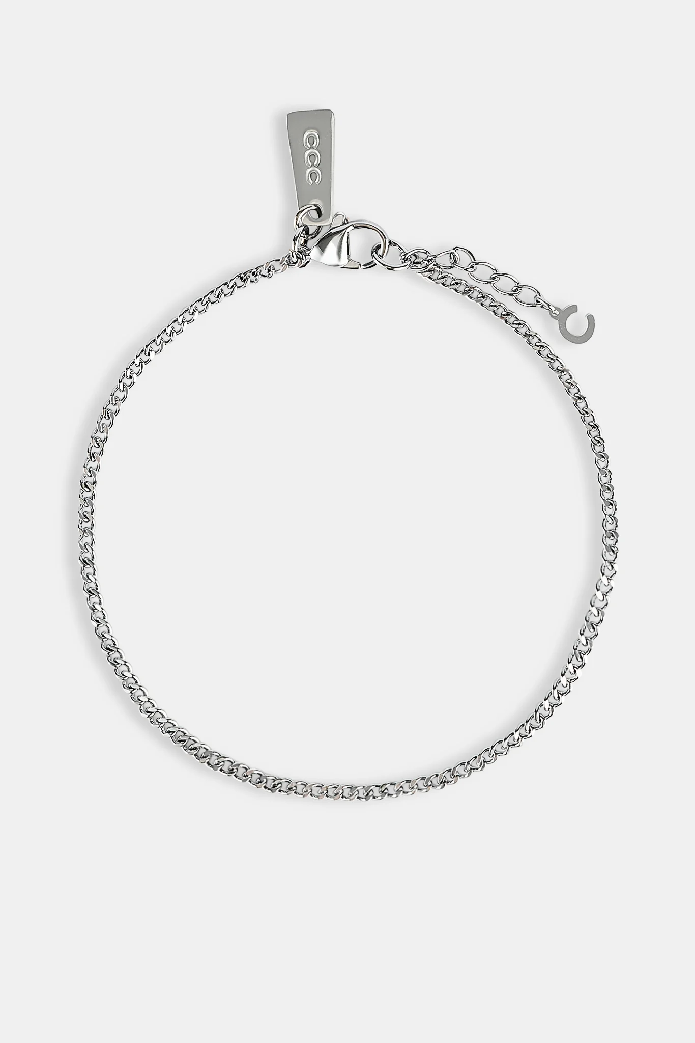 2mm Curb Bracelet - White - Image 2