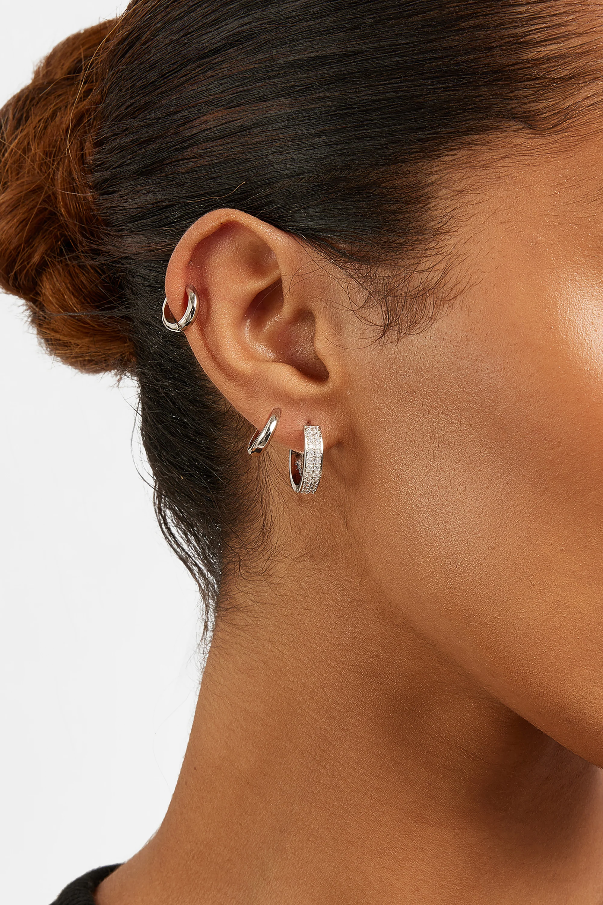 3 Pack Huggie Hoop Earrings - Image 2