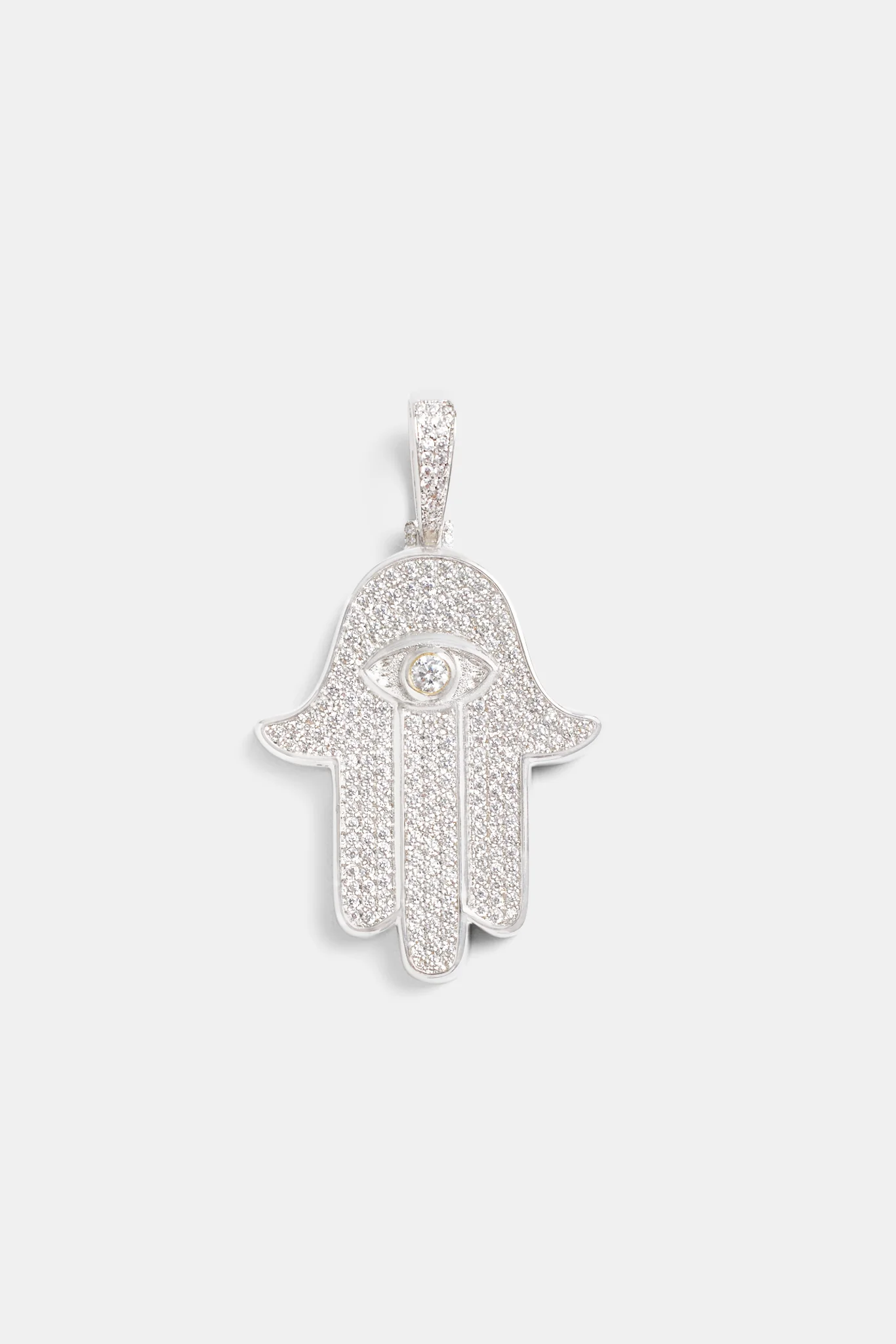 36mm Iced CZ Hamsa Hand Pendant - Image 3