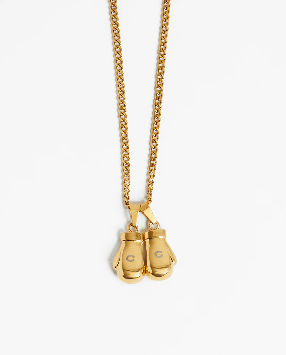 3mm Boxing Glove Cuban Chain Necklace - Gold - Image 2