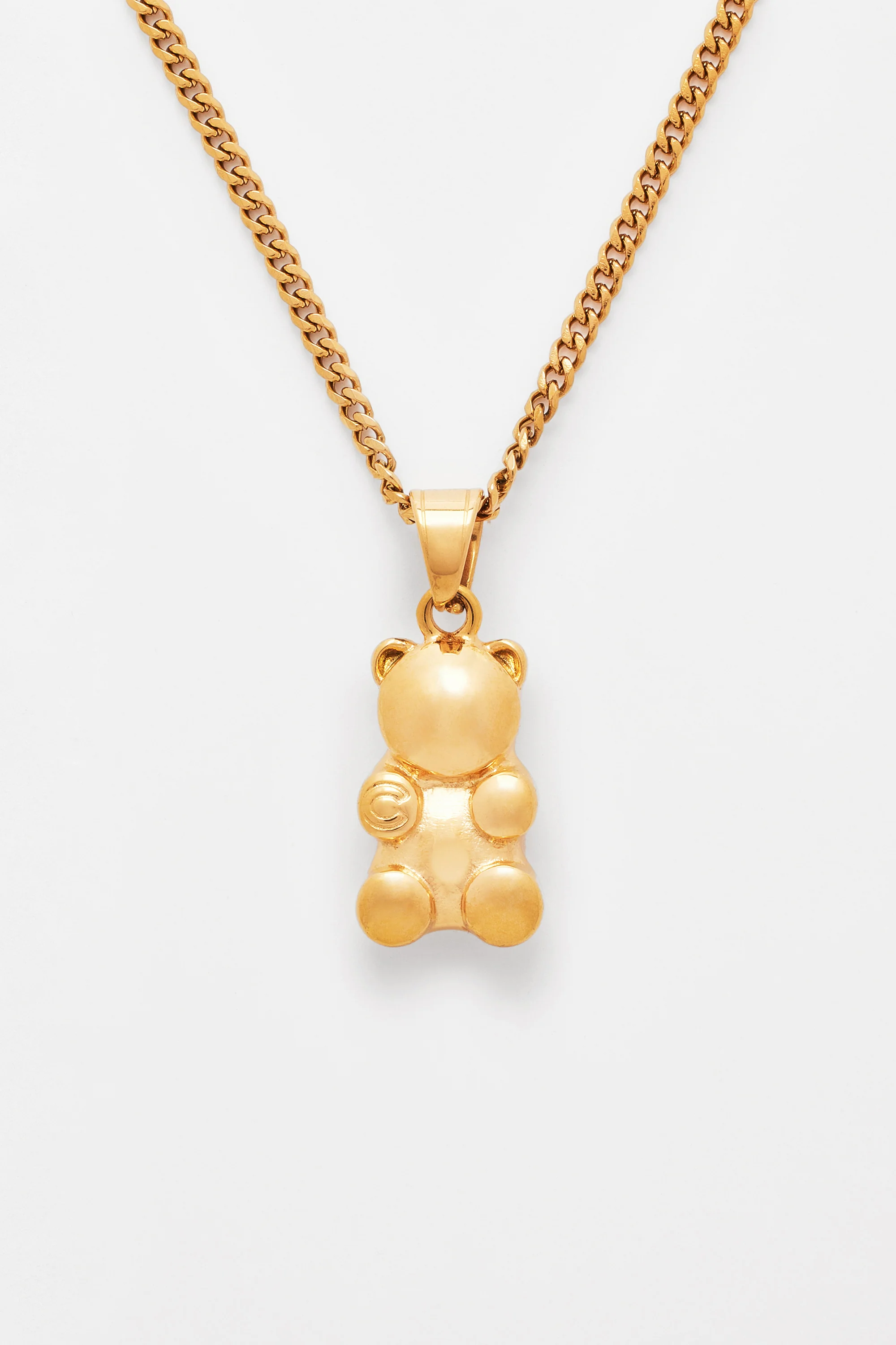 3mm Cernucci Bear Cuban Chain Necklace - Gold